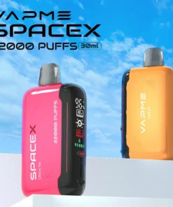 VAPME SpaceX 22000 Züge Digitaler Bildschirm 0%, 2%, 3%, 5% Niedriger Nikotingehalt Großhandel Mehrere Geschmacksrichtungen Wiederaufladbare Einweg-E-Zigaretten