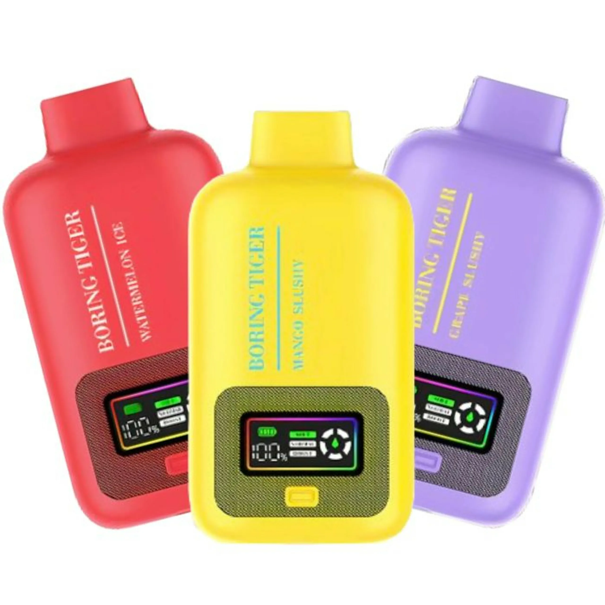 VASY Boring Tiger 25000 Züge Digitaler Bildschirm 4 Mesh Coils 50mg Nikotin Niedriger Nikotingehalt Großhandel Mehrere Geschmacksrichtungen Wiederaufladbare Einweg-E-Zigaretten