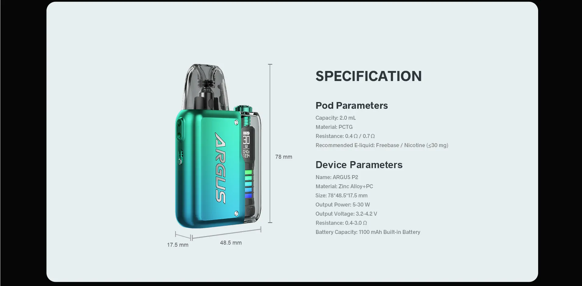VOOPOO ARGUS P2 Pod System Mod Kit