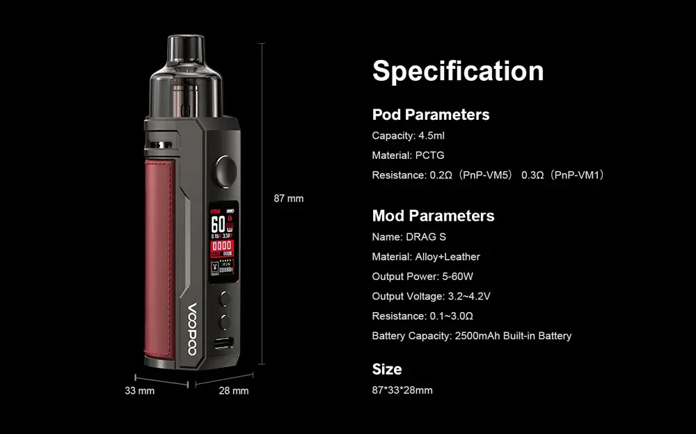VOOPOO DRAG S Pod-System Pod-Mod-Kit