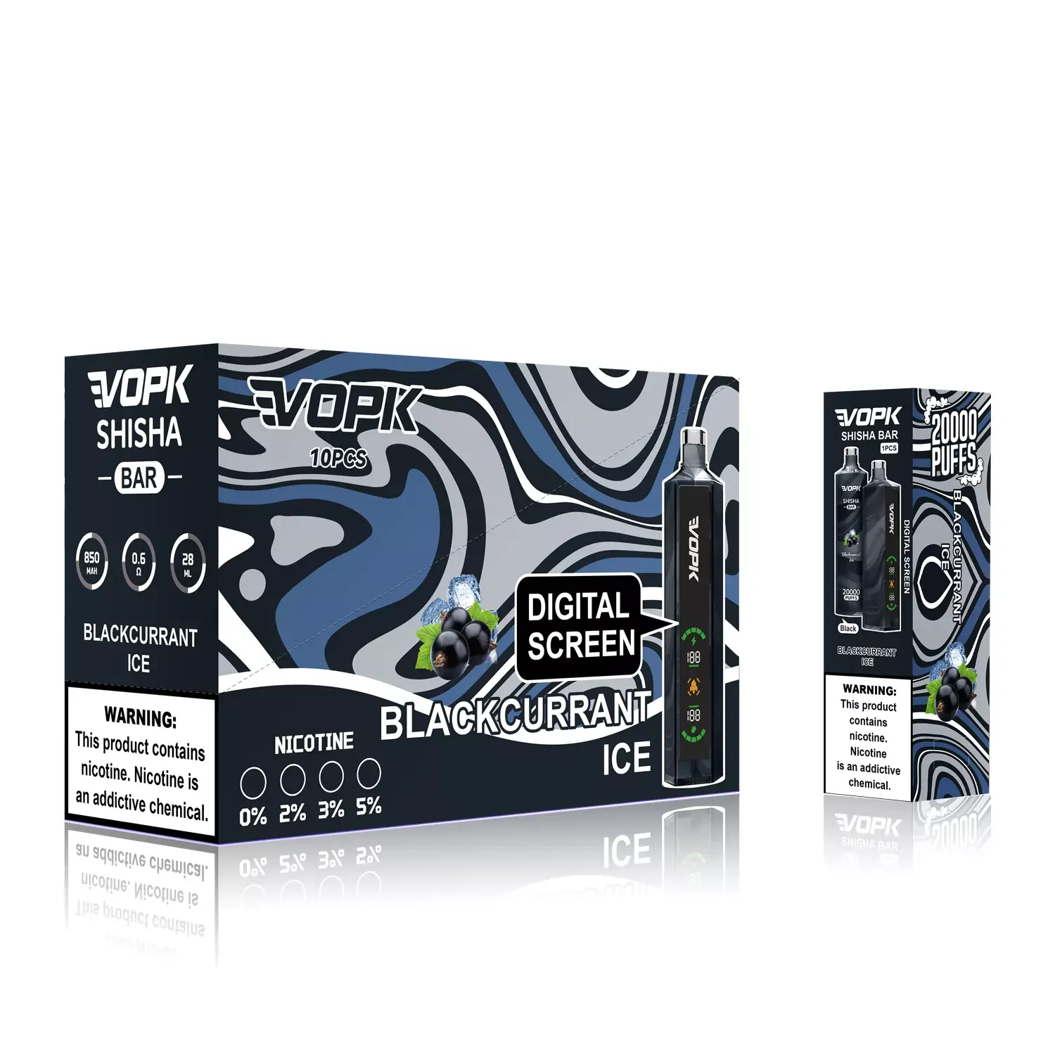 VOPK Shisha BAR 20000 Züge Smart Display 0% 2% 3% 5% Niedriger Nikotin Großhandel Aufladbare Einweg-Dampfpen – Bild 4