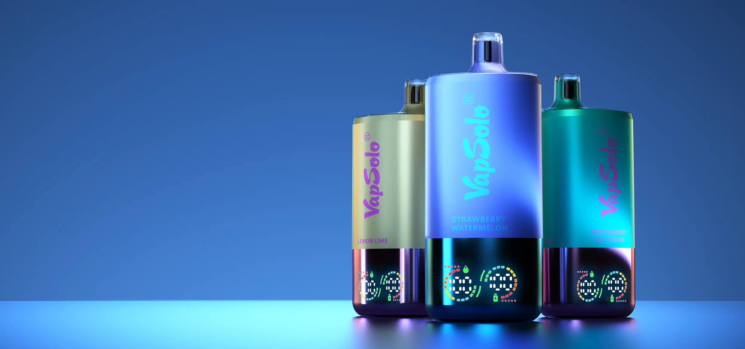 VapSolo Triple 30000 Züge LCD-Display 3 Aromen in 1 2% und 5% Nikotin Niedriger Nikotin Bulk-Kauf Großhandel Aufladbarer Einweg-Vape-Stift