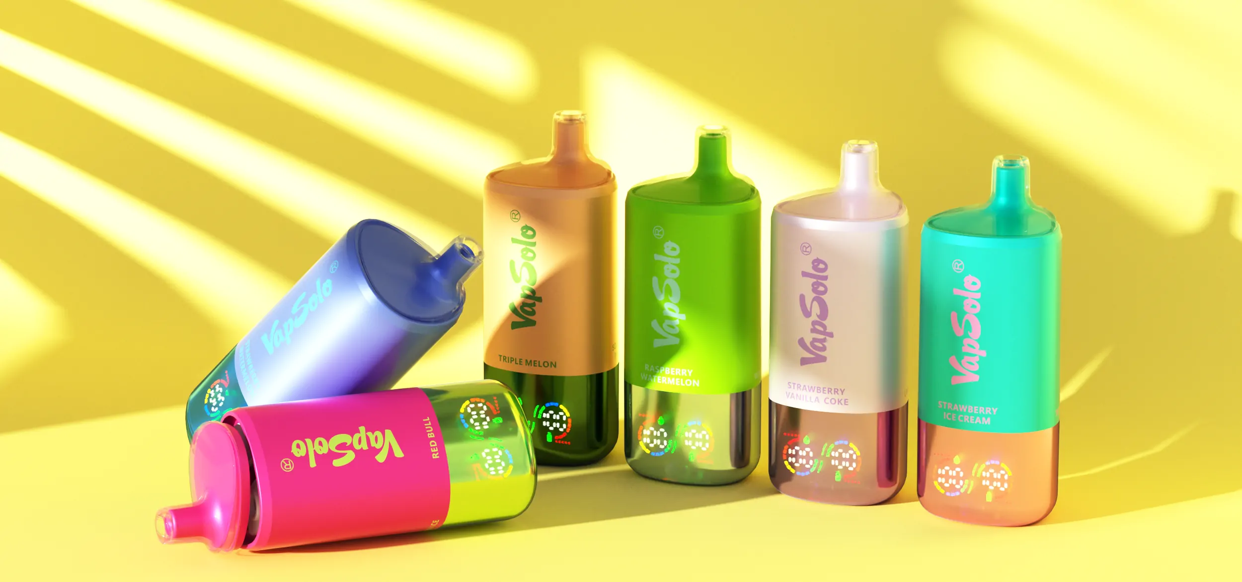 VapSolo Triple 30000 Züge LCD-Display 3 Aromen in 1 2% und 5% Nikotin Niedriger Nikotin Bulk-Kauf Großhandel Aufladbarer Einweg-Vape-Stift