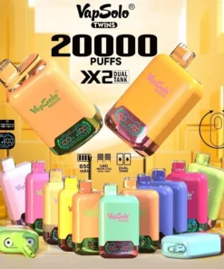 VapSolo Twins 20000 Züge Smart Display Einweg-Dampfer 2% und 5% Nikotin Großhandel Aufladbarer Einweg-Dampfer Stift im Großhandel