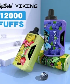 VapSolo Viking 12000 Züge LCD Display 4 Stufen Luftstrom 2% und 5% Nikotin gering Einweg-Vape Stifte Großhandel Wiederaufladbar