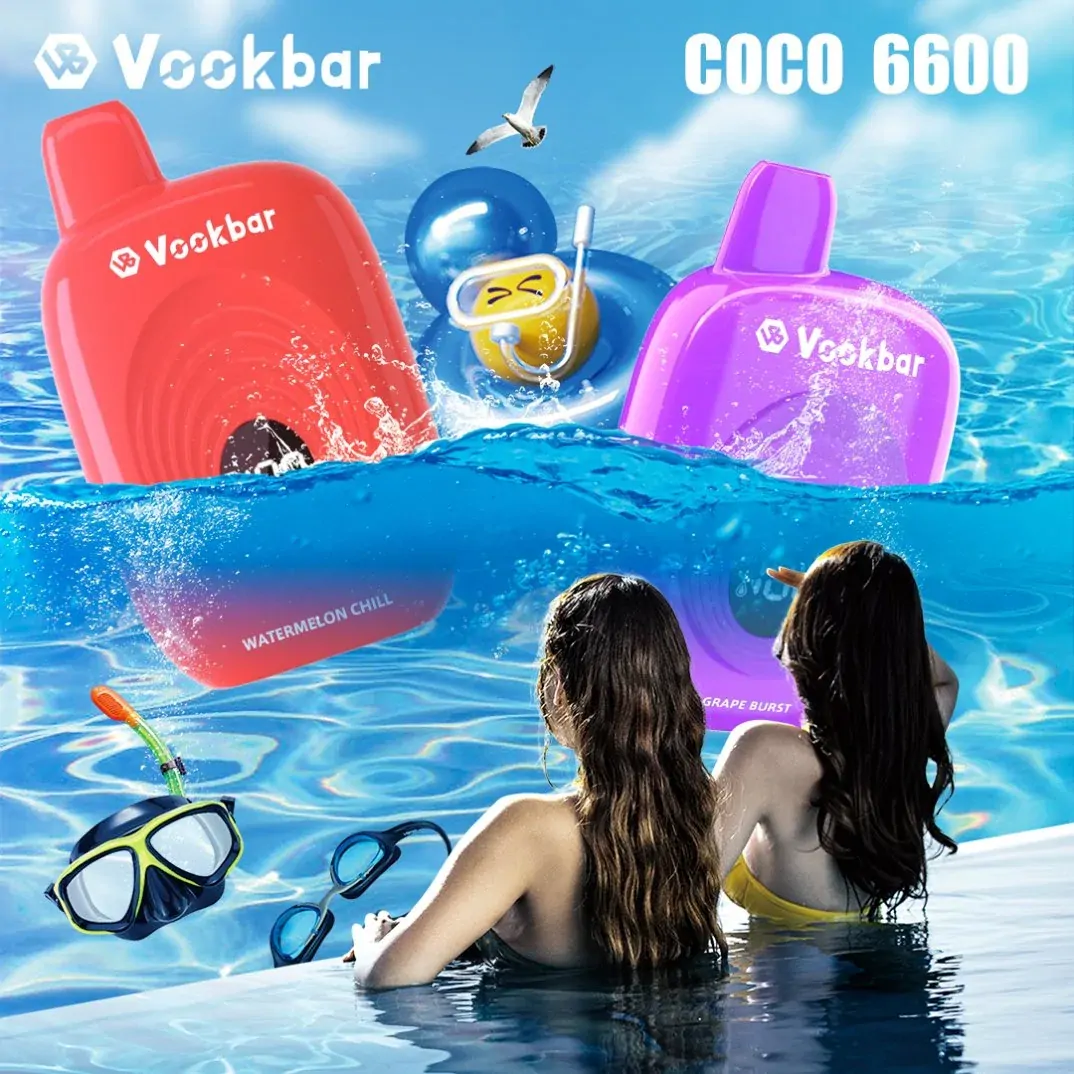 Vookbar Coco 6600 Züge – Wiederaufladbare Einweg Vape mit Digitalanzeige, 3% Nikotin, ergonomischem Design & Großhandel für Bulk-Bestellungen