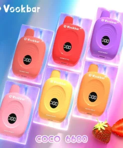 Vookbar Coco 6600 Züge – Wiederaufladbare Einweg Vape mit Digitalanzeige, 3% Nikotin, ergonomischem Design & Großhandel für Bulk-Bestellungen