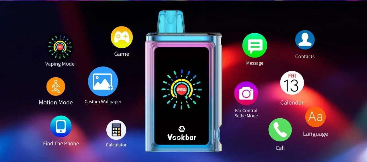 Vookbar Cyber Pro 30000 Züge Dual Mesh 2,1-Zoll Touchscreen 0% 2% 3% 5% Niedriger Nikotingehalt Großhandel Wiederaufladbare Einweg E-Zigarette Pen
