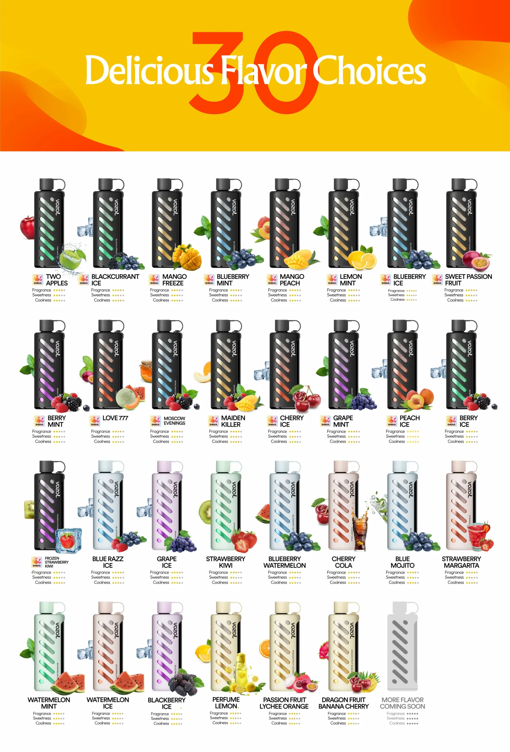 Vozol Gear Shisha 25000 Züge – Wiederaufladbare Einweg E-Zigarette mit Dual Mesh, 2,1 Zoll Farbdisplay, DTL, 5% Nikotin – Großhandel & Bulk kaufen