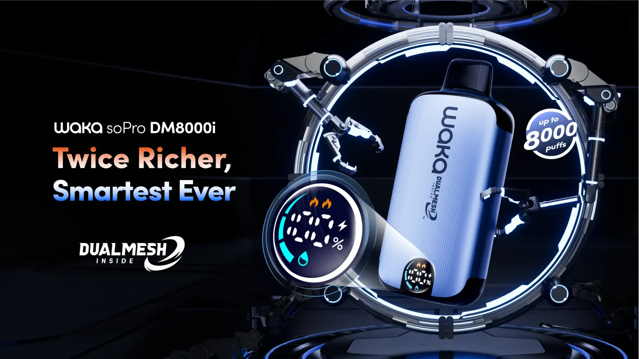 WAKA soPro PA10000 Einweg E-Zigarette mit DUALMESH, 18mg/ml Nikotin, 10.000 Züge – Großhandel