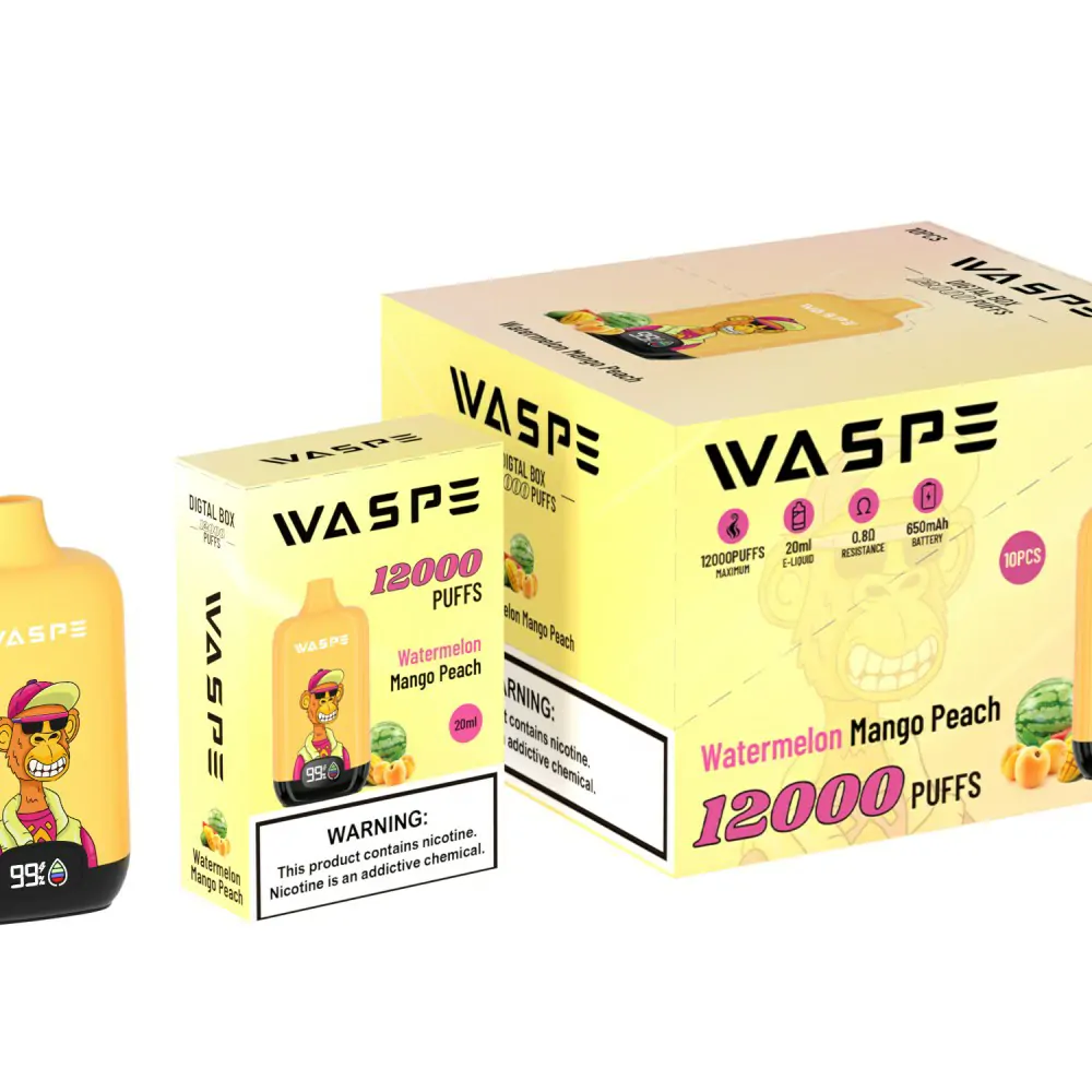WASPE 12000 ZÜGE Digital Box LCD-Display 0% 2% 3% 5% Nikotin Einweg-E-Zigarette Großhandel Bulk-Bestellung – Bild 3