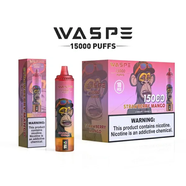 WASPE 15000 ZÜGE LCD-Anzeige 0% 2% 3% 5% Nikotin Einweg Vape Großhandel – Bild 6