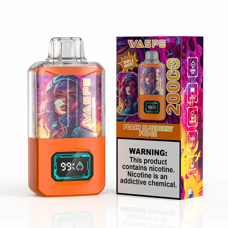 WASPE 20000 ZÜGE Dual Mesh Box LCD Anzeige 0% 2% 3% 5% Nikotin Einweg Vape Großhandel – Bild 6