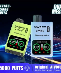 WASPE 25000 ZÜGE Dual Mesh Box Wiederaufladbar Einweg E-Zigarette mit LCD-Display 0% 2% 3% 5% Nikotin Geringer Nikotingehalt Großhandel
