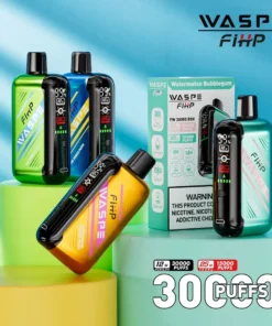 WASPE FIHP 30000 Züge Dual-Mesh-Technologie LED-Display Einstellbarer Luftstrom 0% 2% 5% Niedriger Nikotingehalt Wiederaufladbare Einweg-E-Zigaretten Großhandel