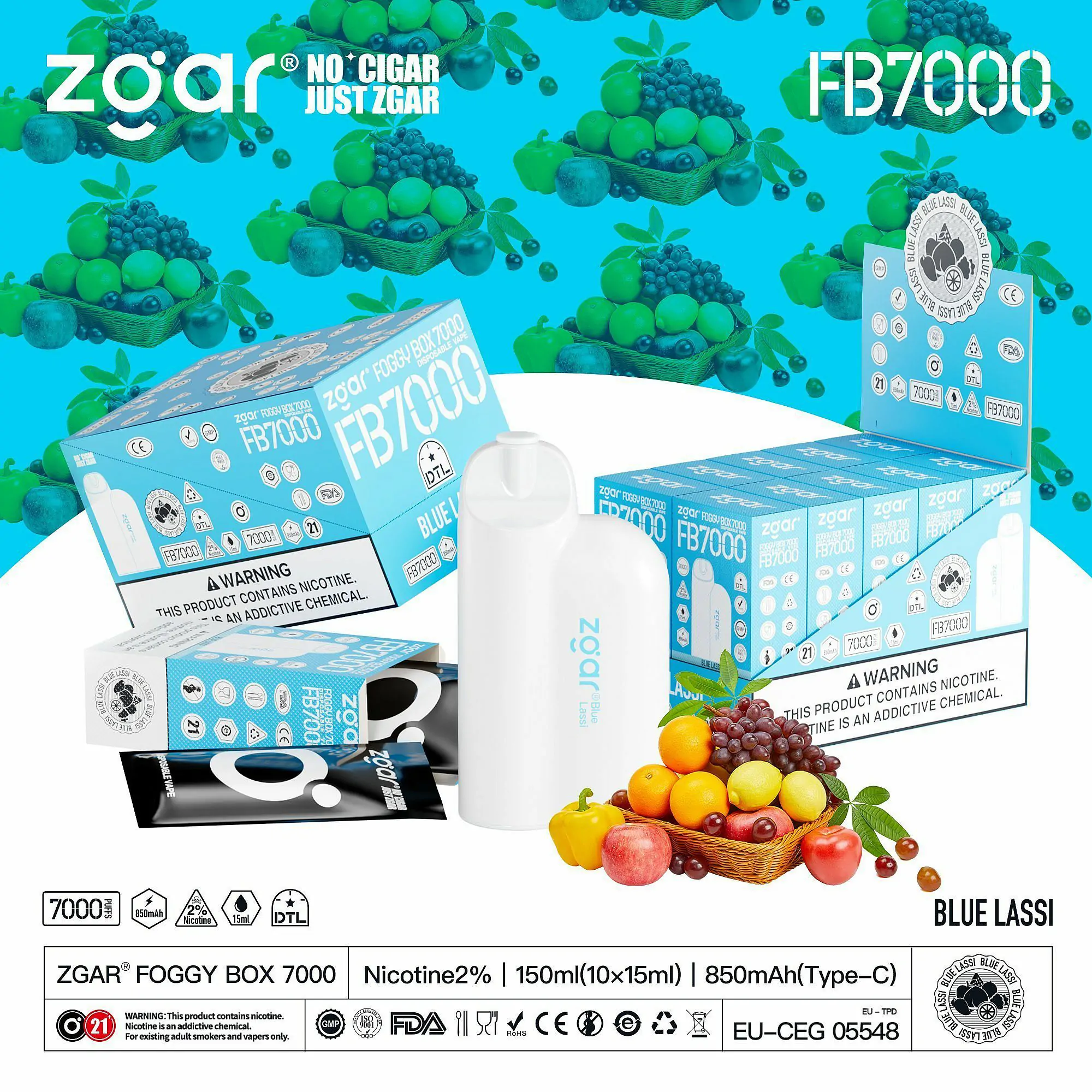 ZGAR FOGGY BOX 7000 Züge – 2% Nikotin, wiederaufladbare Einweg-Vape mit großer Geschmacksvielfalt günstig im Großhandel kaufen – Bild 15