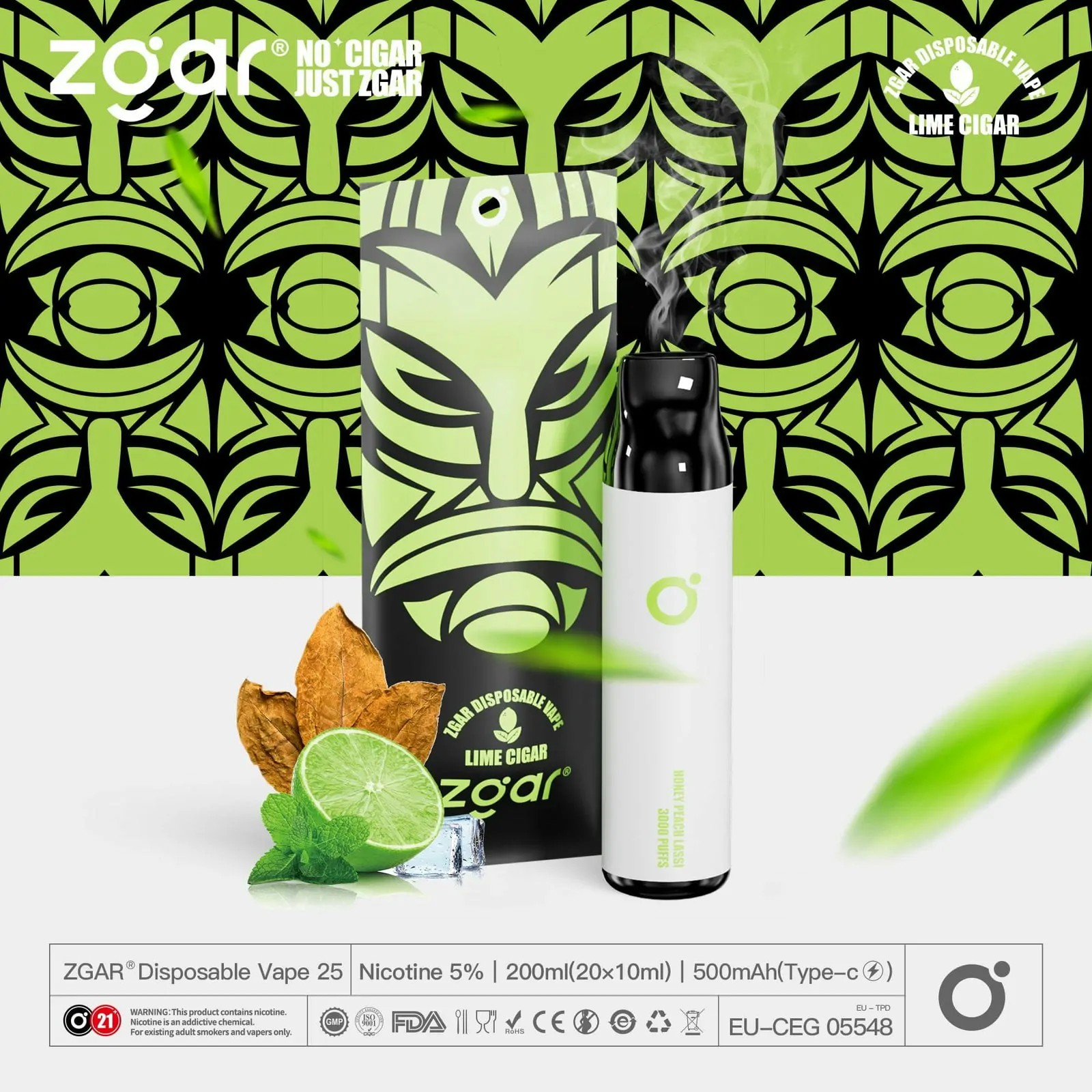 ZGAR ZG25 Einweg E-Zigarette – 3000 Züge, 5% Nikotin, viele Geschmacksrichtungen, wiederaufladbar – Großhandel & Bulk kaufen – Bild 2