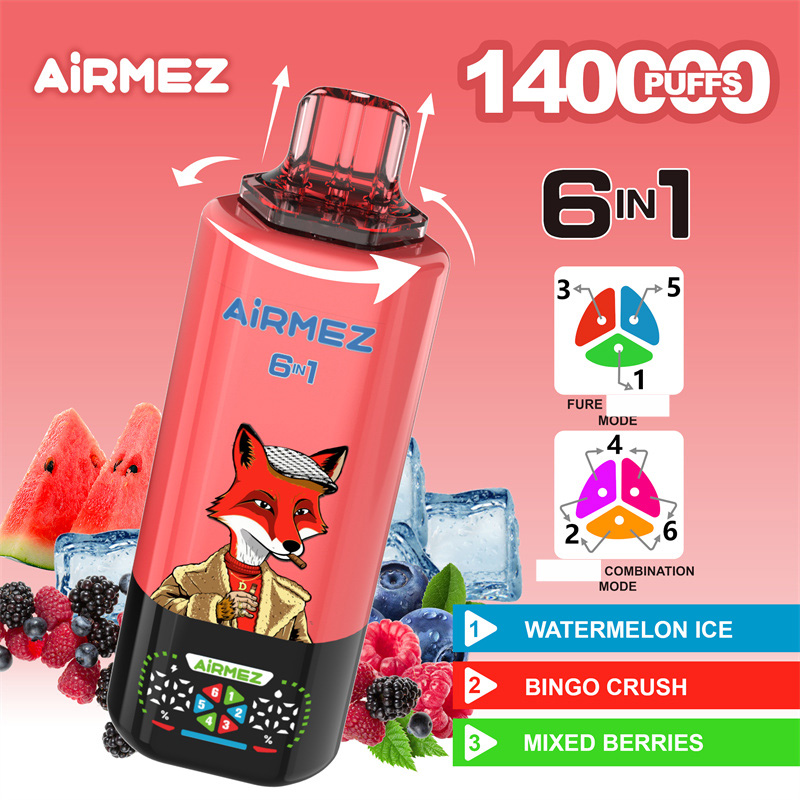 AIRMEZ FOX 140000 Züge Einweg Vape 6in1 Großhandel einstellbare Geschmäcker günstig kaufen – Bild 3
