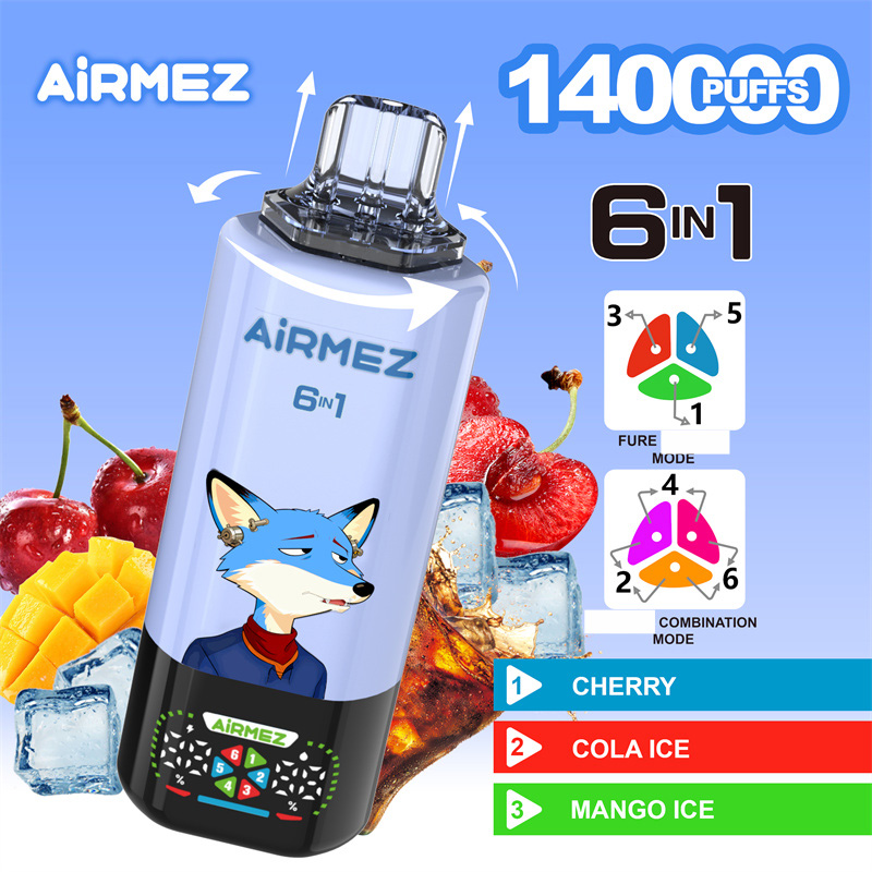 AIRMEZ FOX 140000 Züge Einweg Vape 6in1 Großhandel einstellbare Geschmäcker günstig kaufen – Bild 2