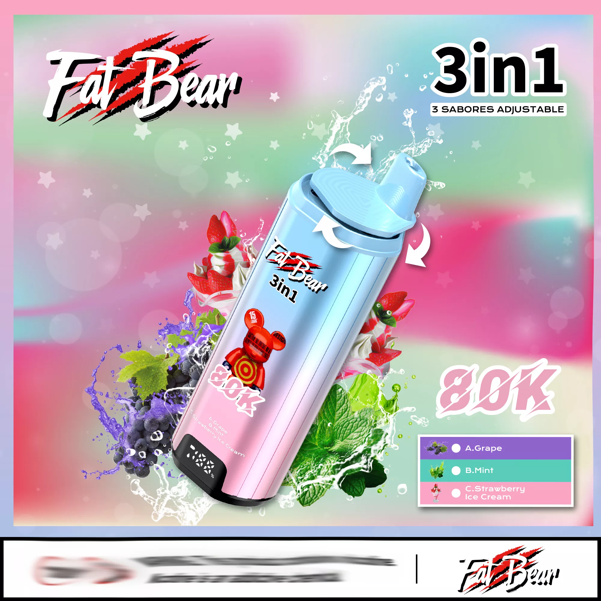 AIVONO AIM FAT BEAR 80000 Züge Einweg Vape 3 Geschmäcker 80K Züge Großhandel günstig kaufen – Bild 6