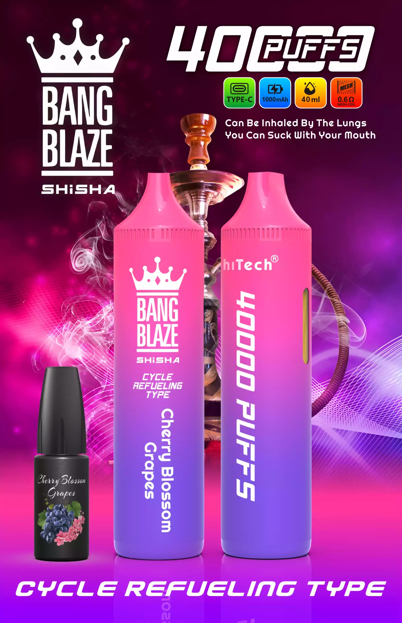 Bang Blaze Shisha 40000 Züge DSK040 Einweg Vape Großhandel 40K günstig kaufen – Bild 5