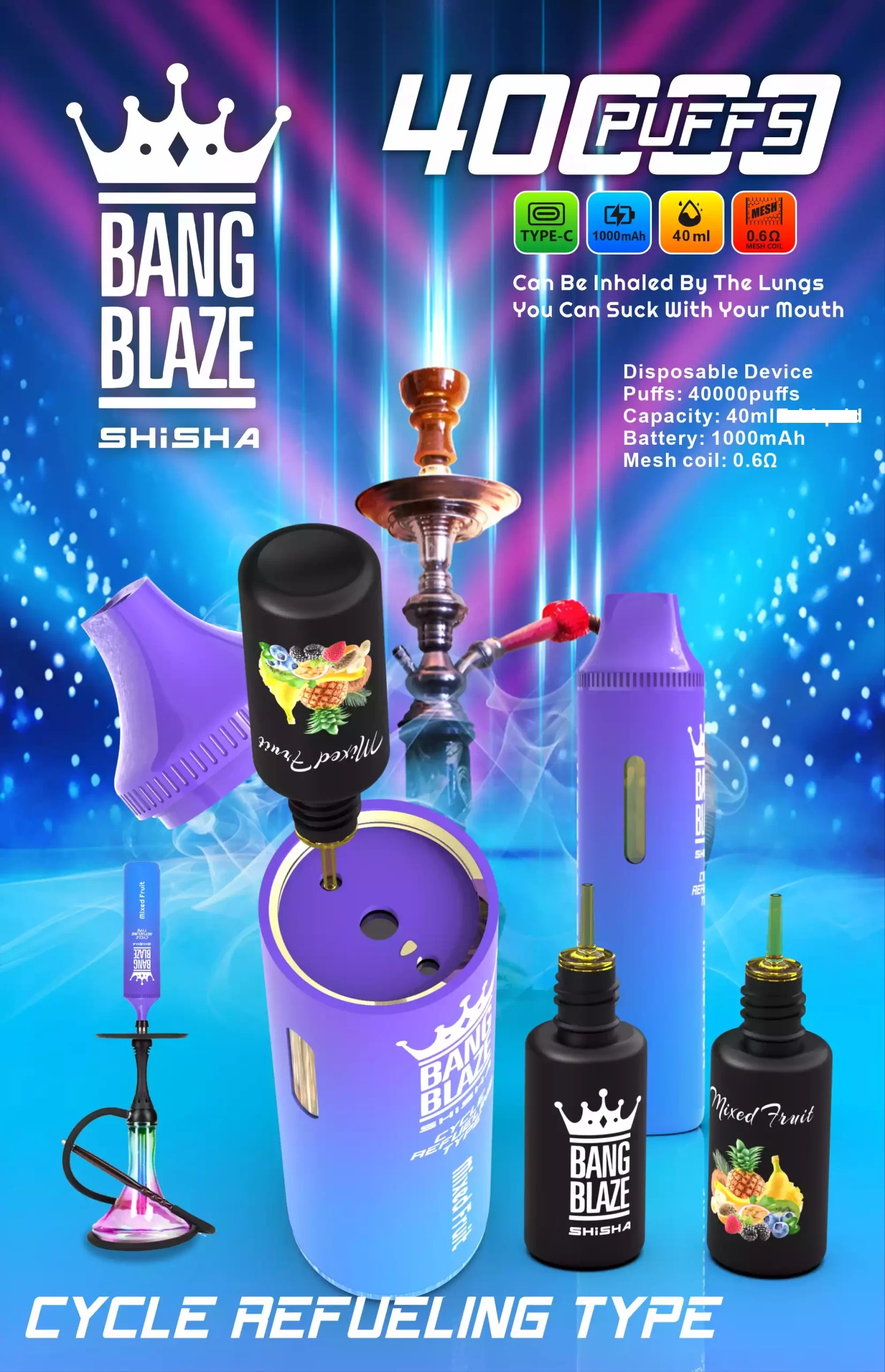 Bang Blaze Shisha 40000 Züge DSK040 Einweg Vape Großhandel 40K günstig kaufen – Bild 2