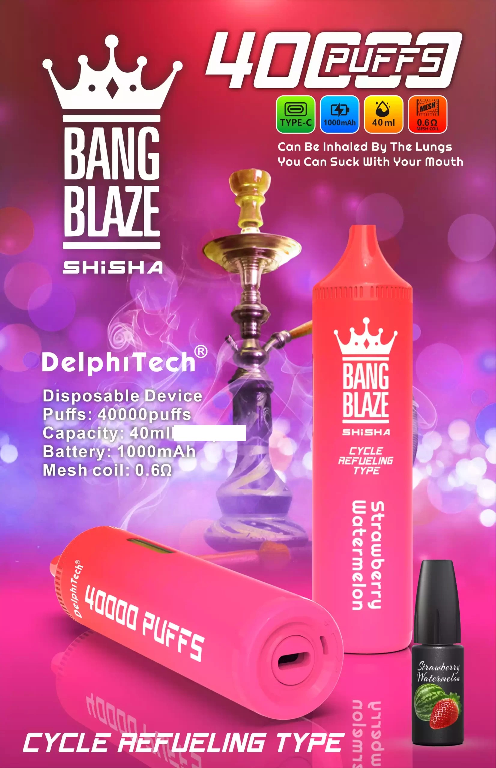 Bang Blaze Shisha 40000 Züge DSK040 Einweg Vape Großhandel 40K günstig kaufen – Bild 12