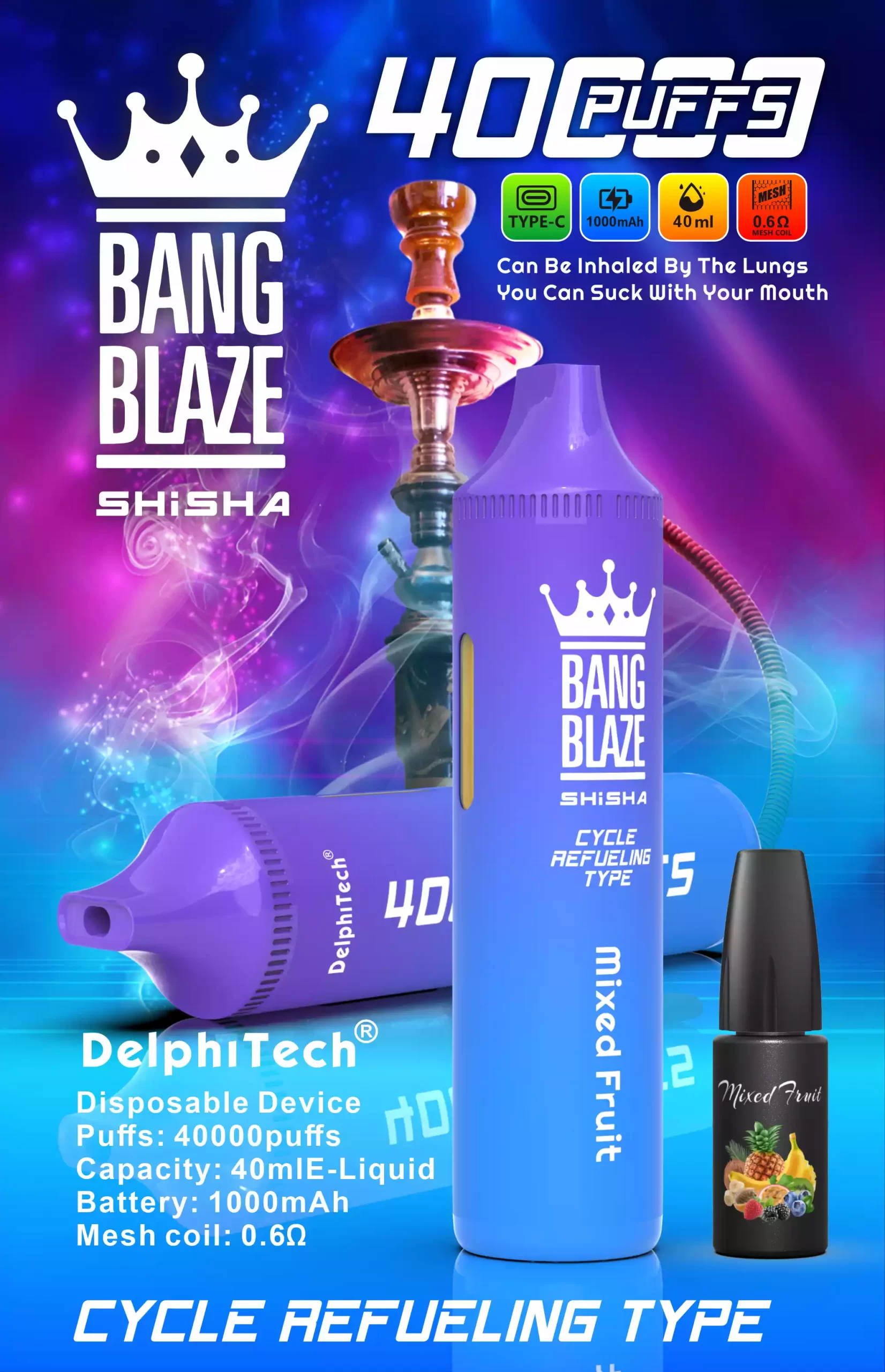 Bang Blaze Shisha 40000 Züge DSK040 Einweg Vape Großhandel 40K günstig kaufen – Bild 3
