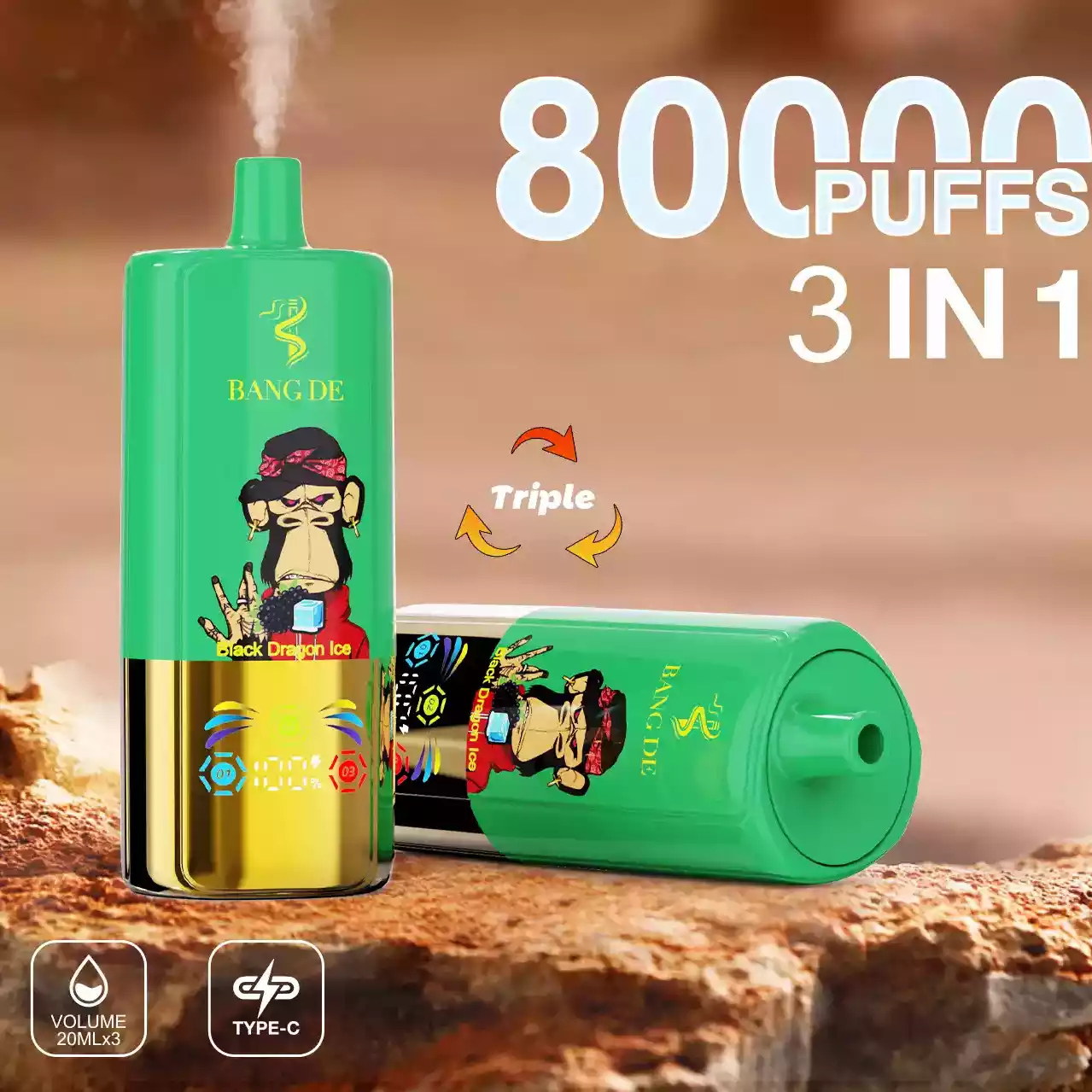 Bang DE 80K Einweg Vape 80000 Züge Dual Mesh Coil LED Ring Großhandel günstig kaufen – Bild 3