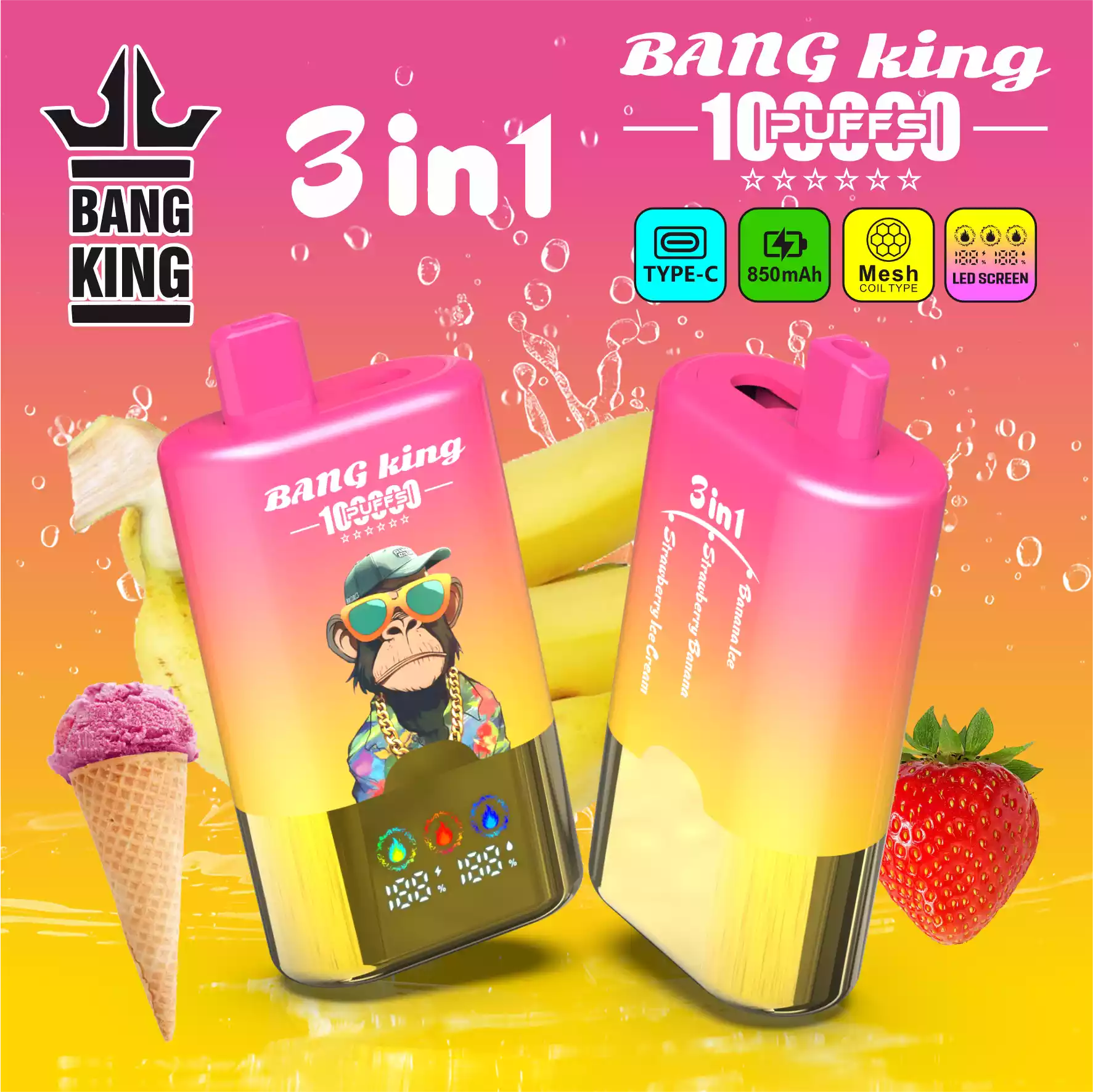 BANG KING 100K Einweg Vape 100000 Züge 3 in 1 Triple Taste Großhandel günstig kaufen – Bild 2