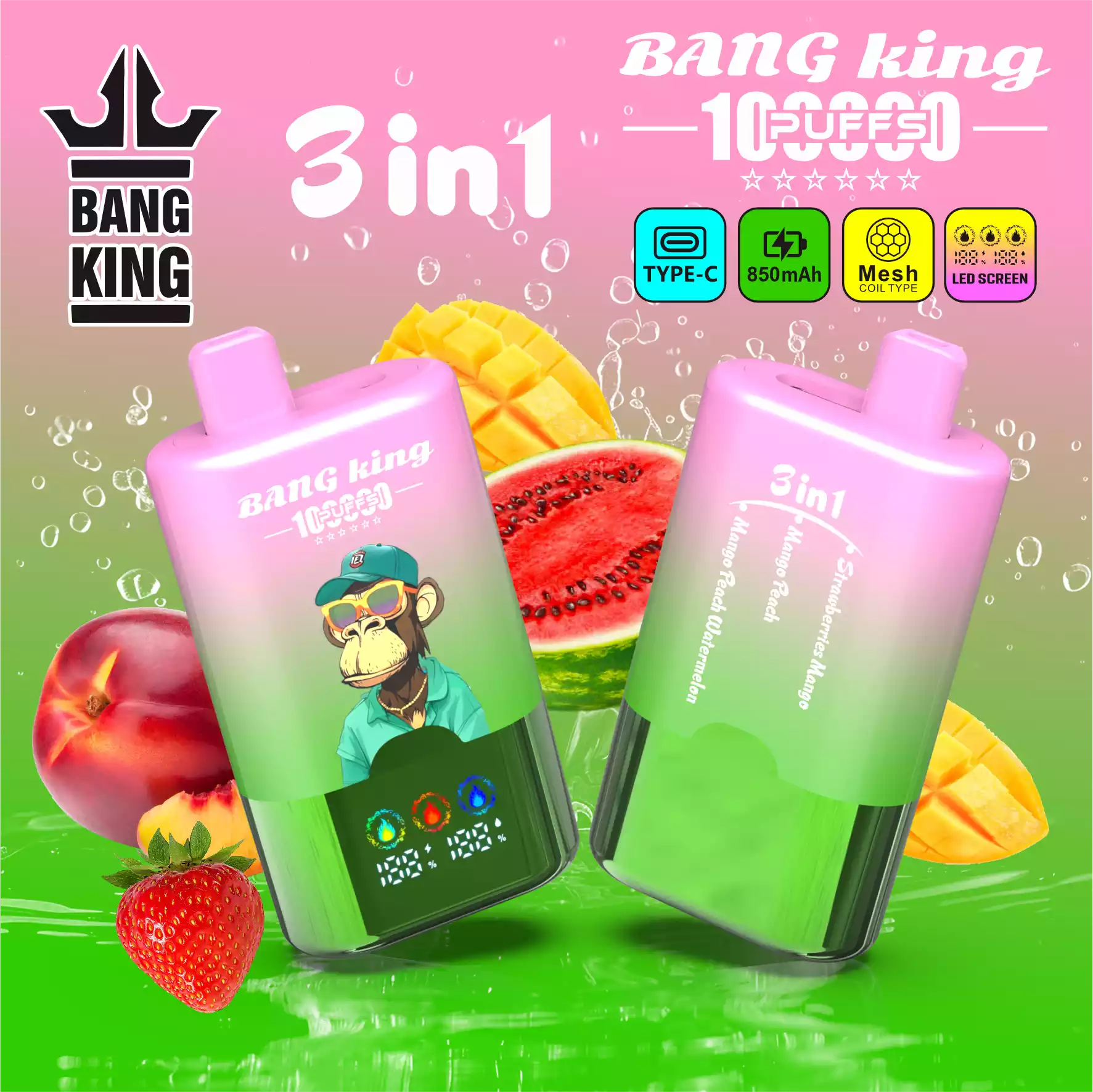 BANG KING 100K Einweg Vape 100000 Züge 3 in 1 Triple Taste Großhandel günstig kaufen – Bild 9
