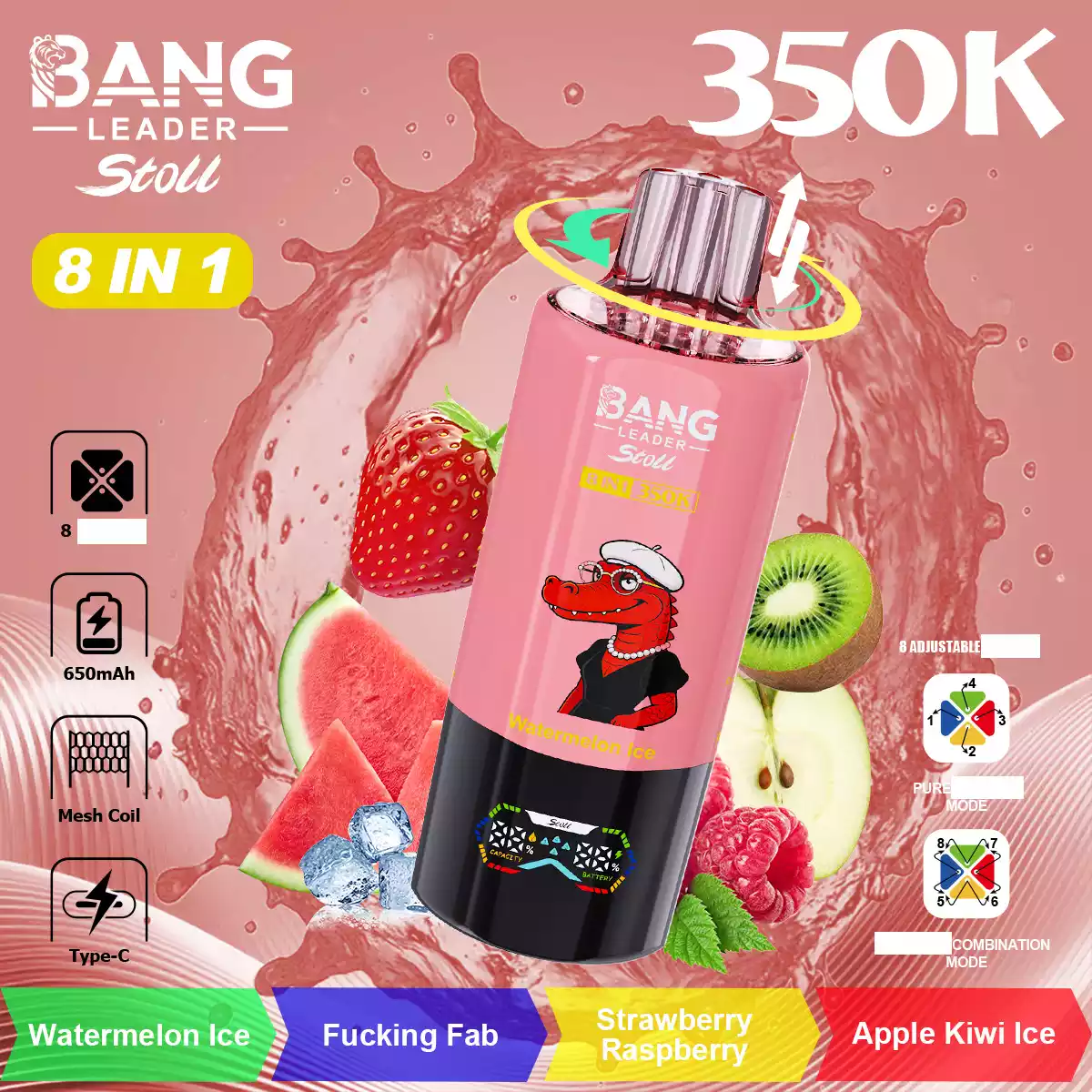 BANG LEADER Stoll 350K 8in1 Einweg Vape Großhandel 350000 Züge Multi Geschmack günstig kaufen – Bild 4