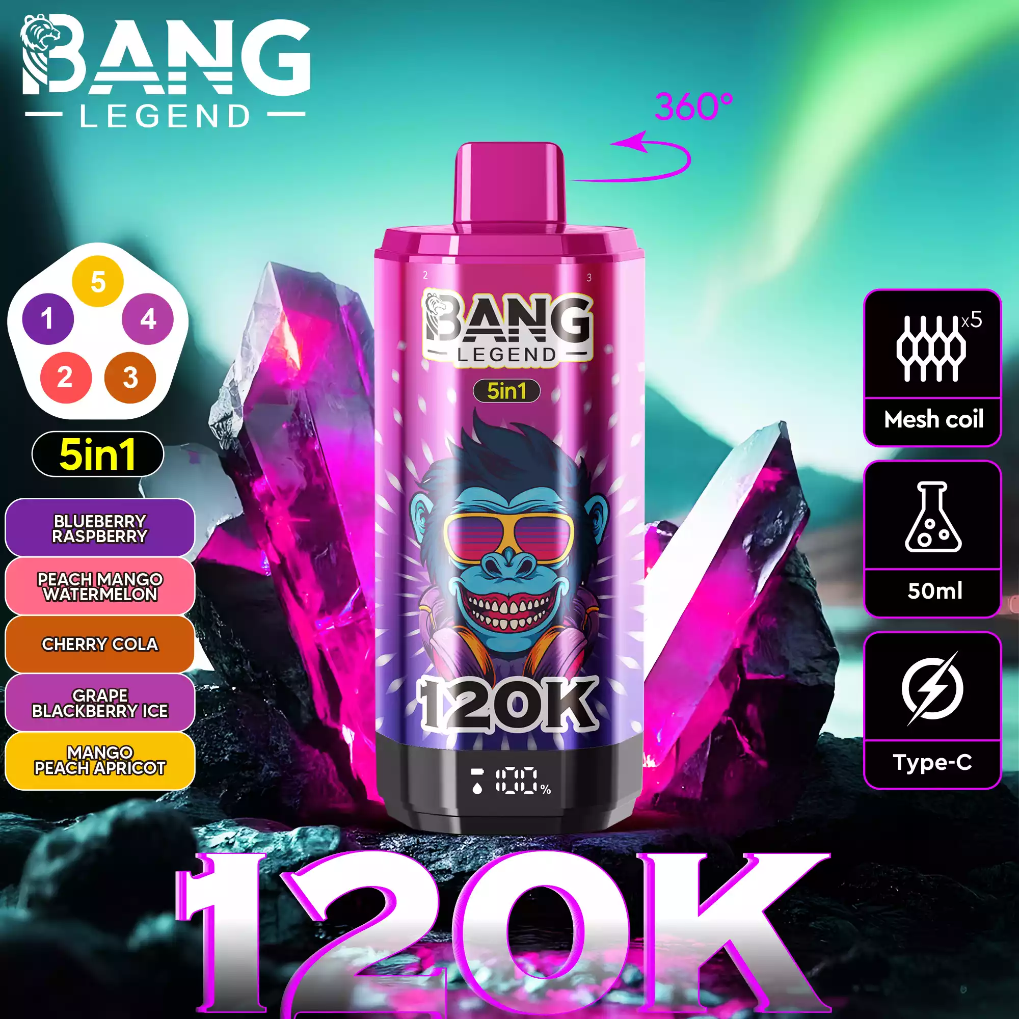BANG LEGEND 120000 Züge 5 in 1 Einweg Vape DSK060 Großhandel günstig kaufen – Bild 10