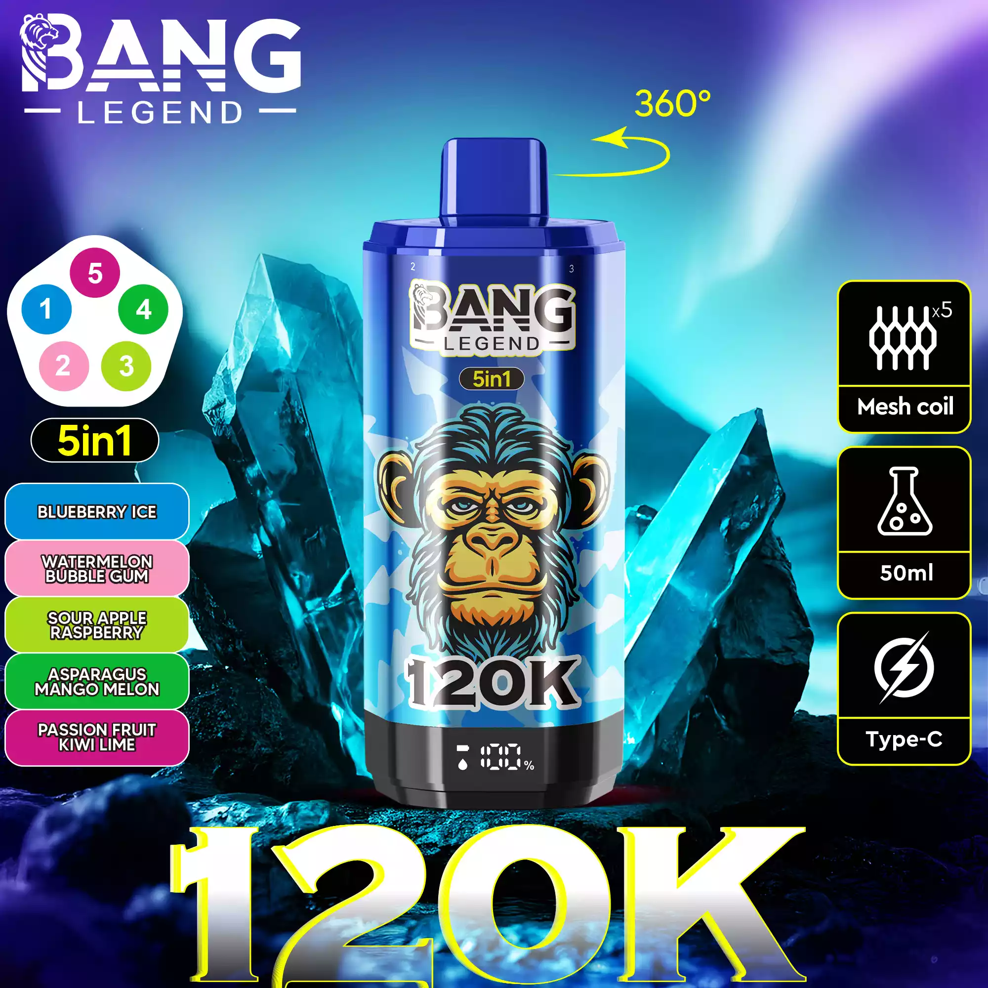 BANG LEGEND 120000 Züge 5 in 1 Einweg Vape DSK060 Großhandel günstig kaufen – Bild 7
