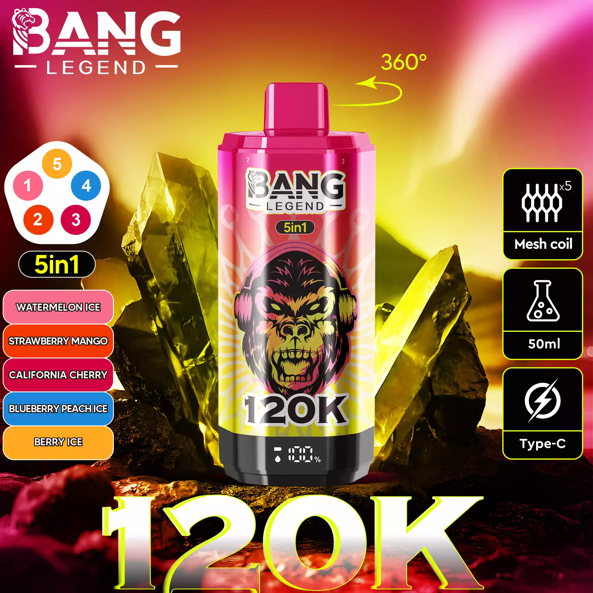 BANG LEGEND 120000 Züge 5 in 1 Einweg Vape DSK060 Großhandel günstig kaufen – Bild 5