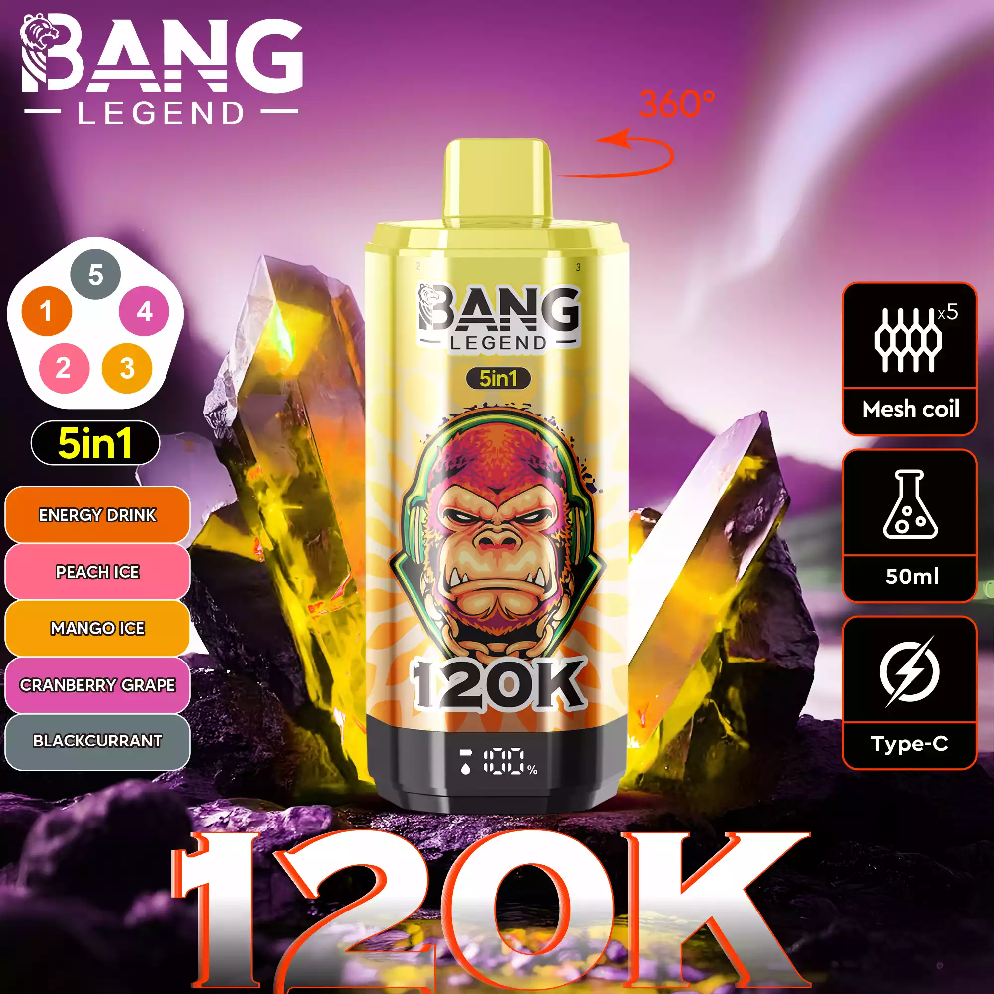 BANG LEGEND 120000 Züge 5 in 1 Einweg Vape DSK060 Großhandel günstig kaufen – Bild 11