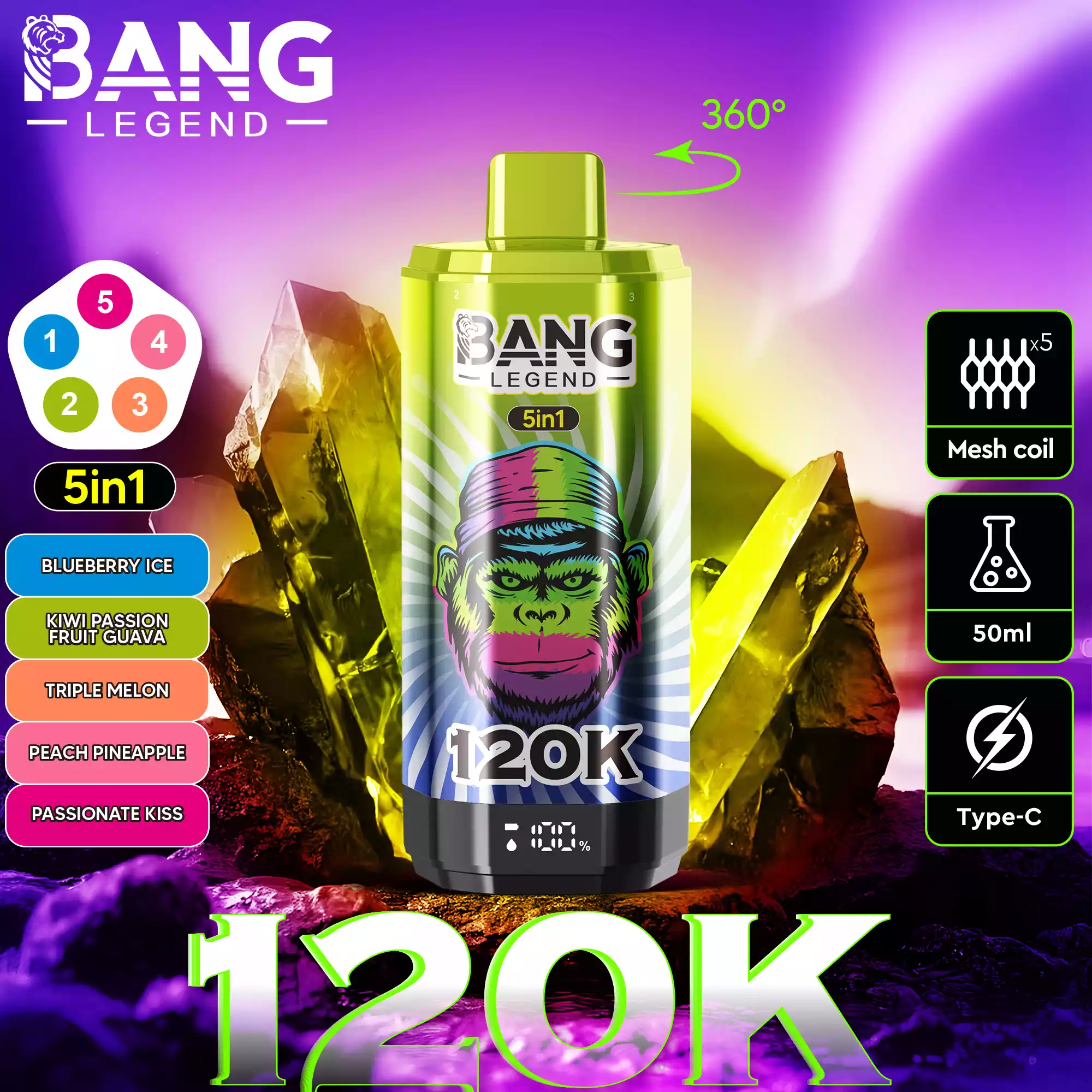 BANG LEGEND 120000 Züge 5 in 1 Einweg Vape DSK060 Großhandel günstig kaufen – Bild 8