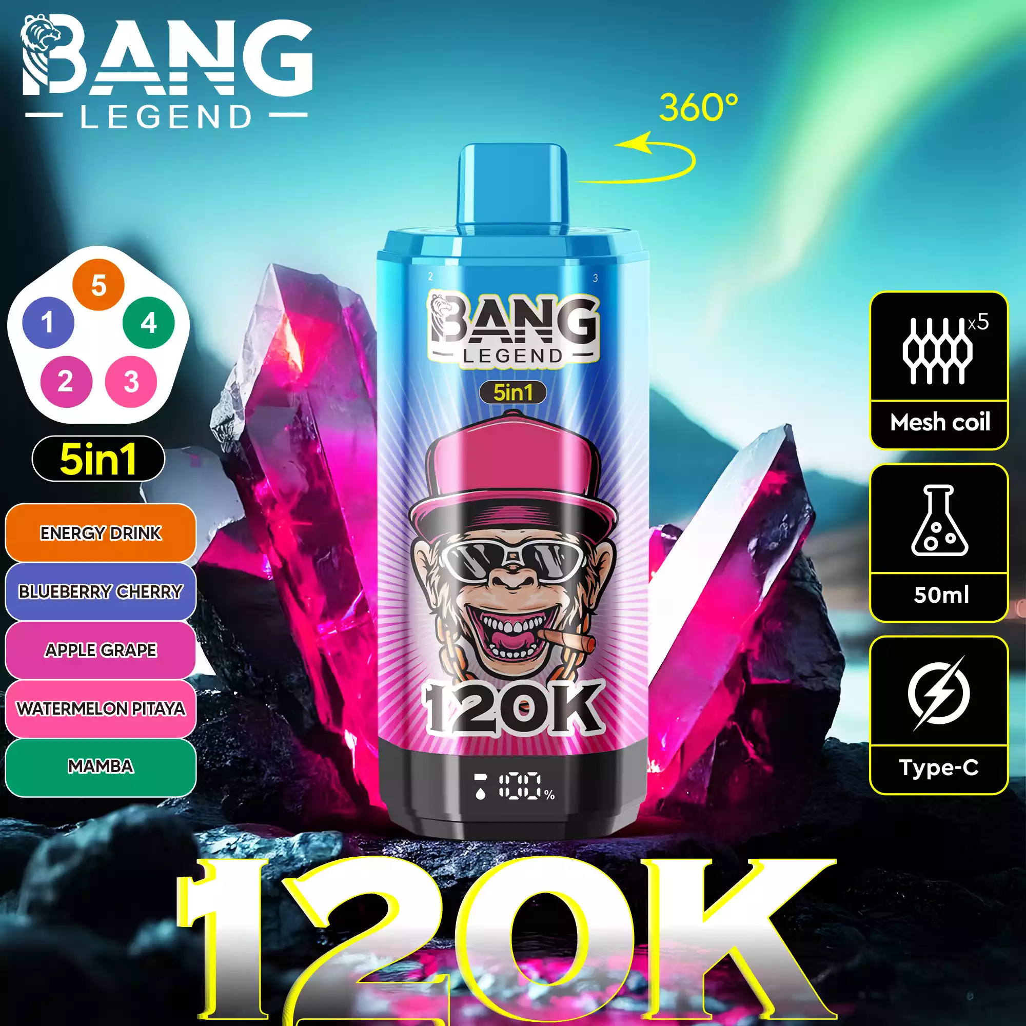 BANG LEGEND 120000 Züge 5 in 1 Einweg Vape DSK060 Großhandel günstig kaufen – Bild 12