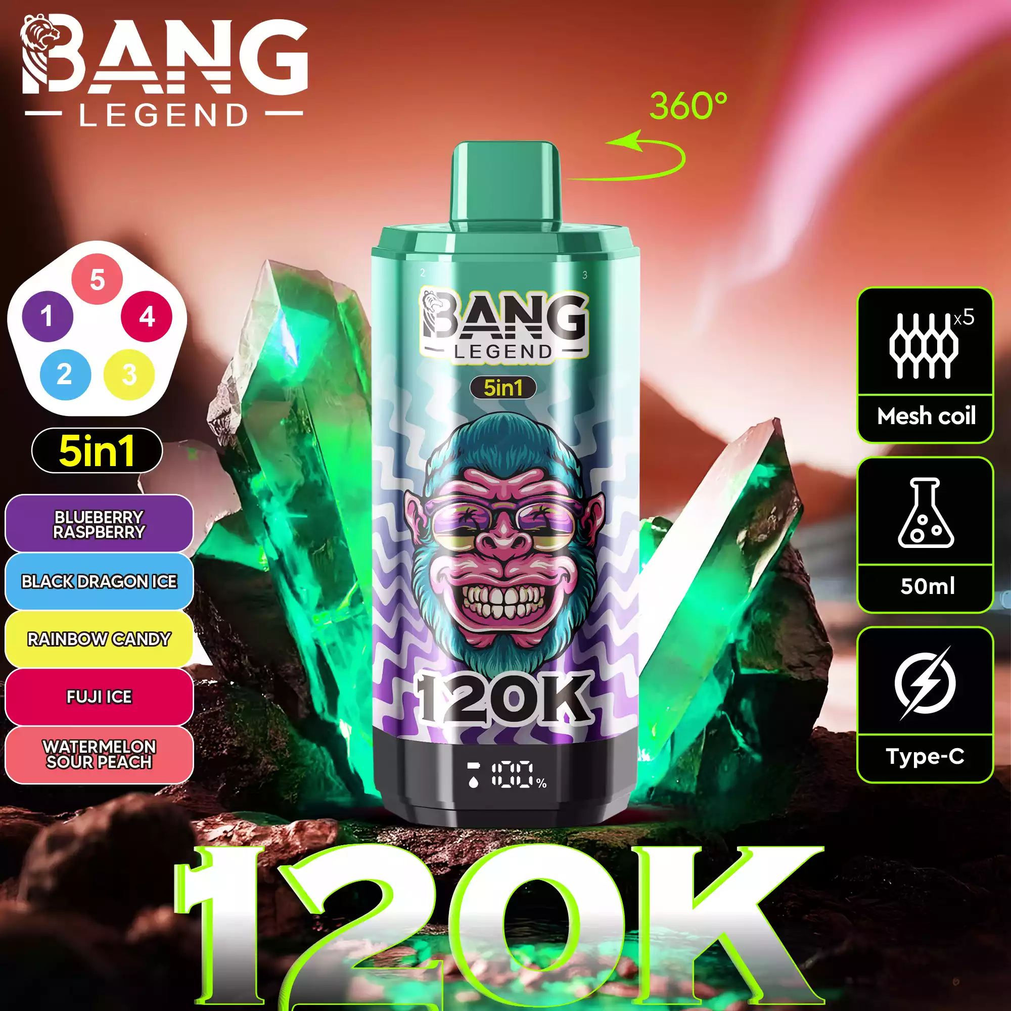 BANG LEGEND 120000 Züge 5 in 1 Einweg Vape DSK060 Großhandel günstig kaufen – Bild 9