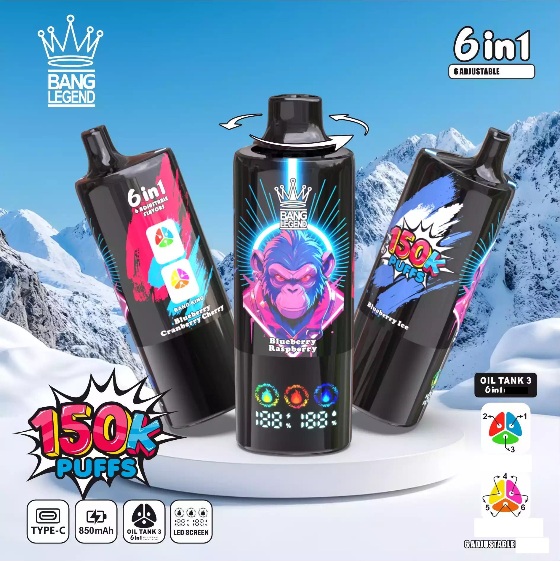 BANG LEGEND 150000 Züge 6 in 1 Einweg Vape Großhandel DSK064 günstig kaufen – Bild 9