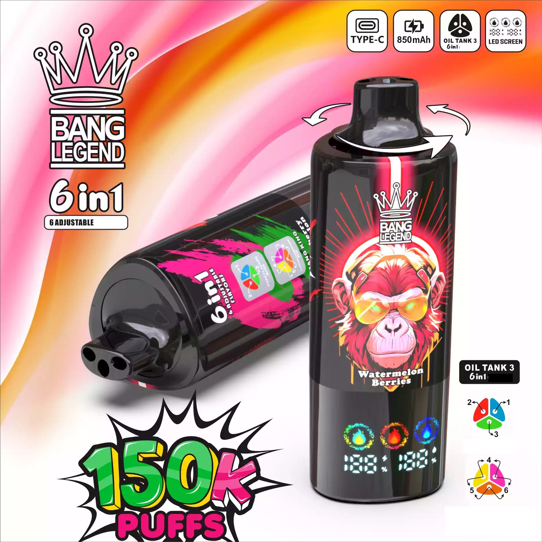 BANG LEGEND 150000 Züge 6 in 1 Einweg Vape Großhandel DSK064 günstig kaufen – Bild 10