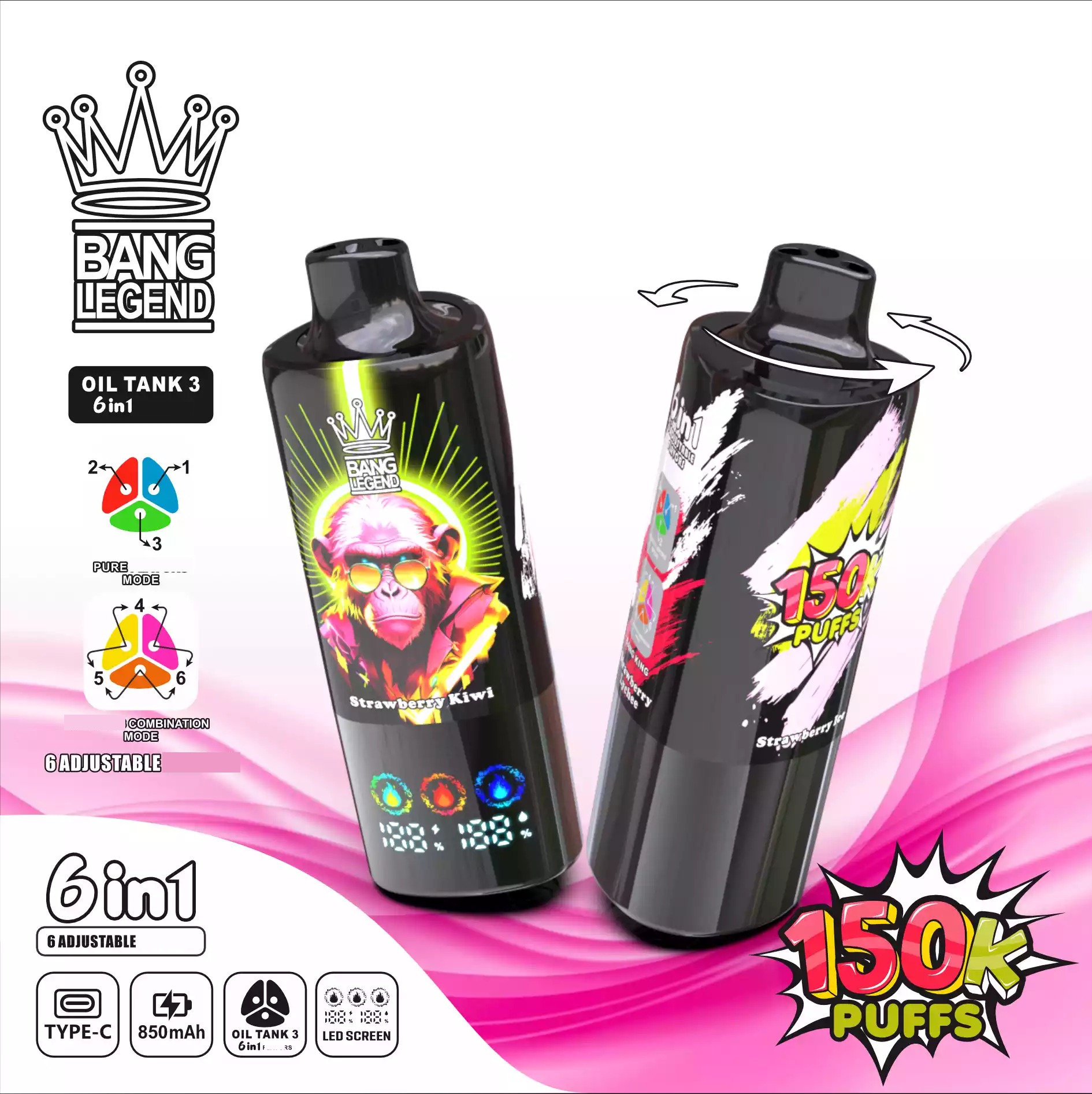BANG LEGEND 150000 Züge 6 in 1 Einweg Vape Großhandel DSK064 günstig kaufen – Bild 4