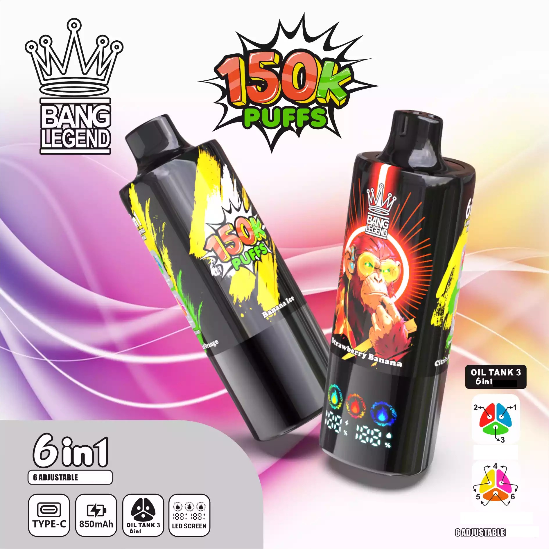 BANG LEGEND 150000 Züge 6 in 1 Einweg Vape Großhandel DSK064 günstig kaufen – Bild 8
