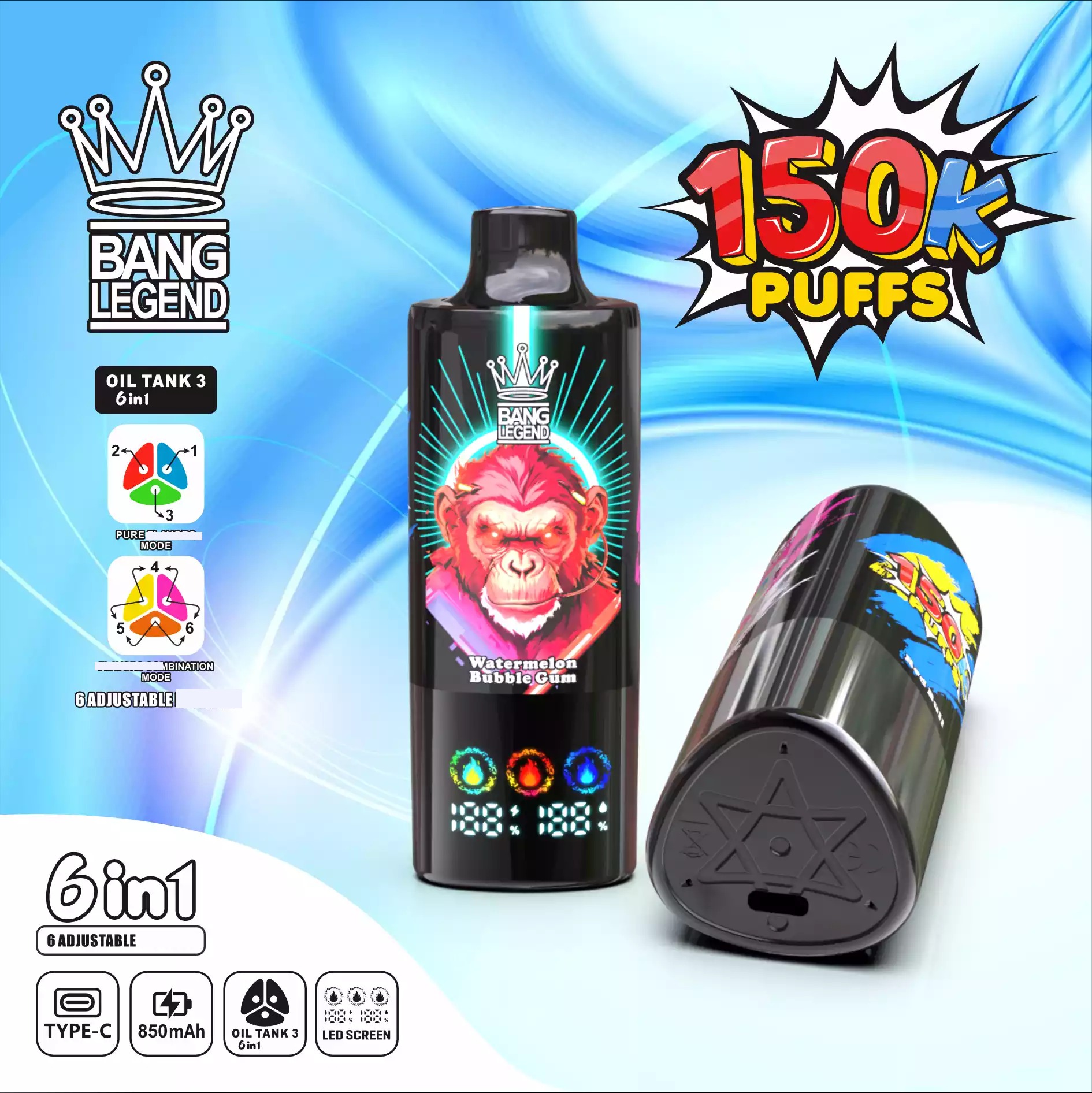 BANG LEGEND 150000 Züge 6 in 1 Einweg Vape Großhandel DSK064 günstig kaufen – Bild 5