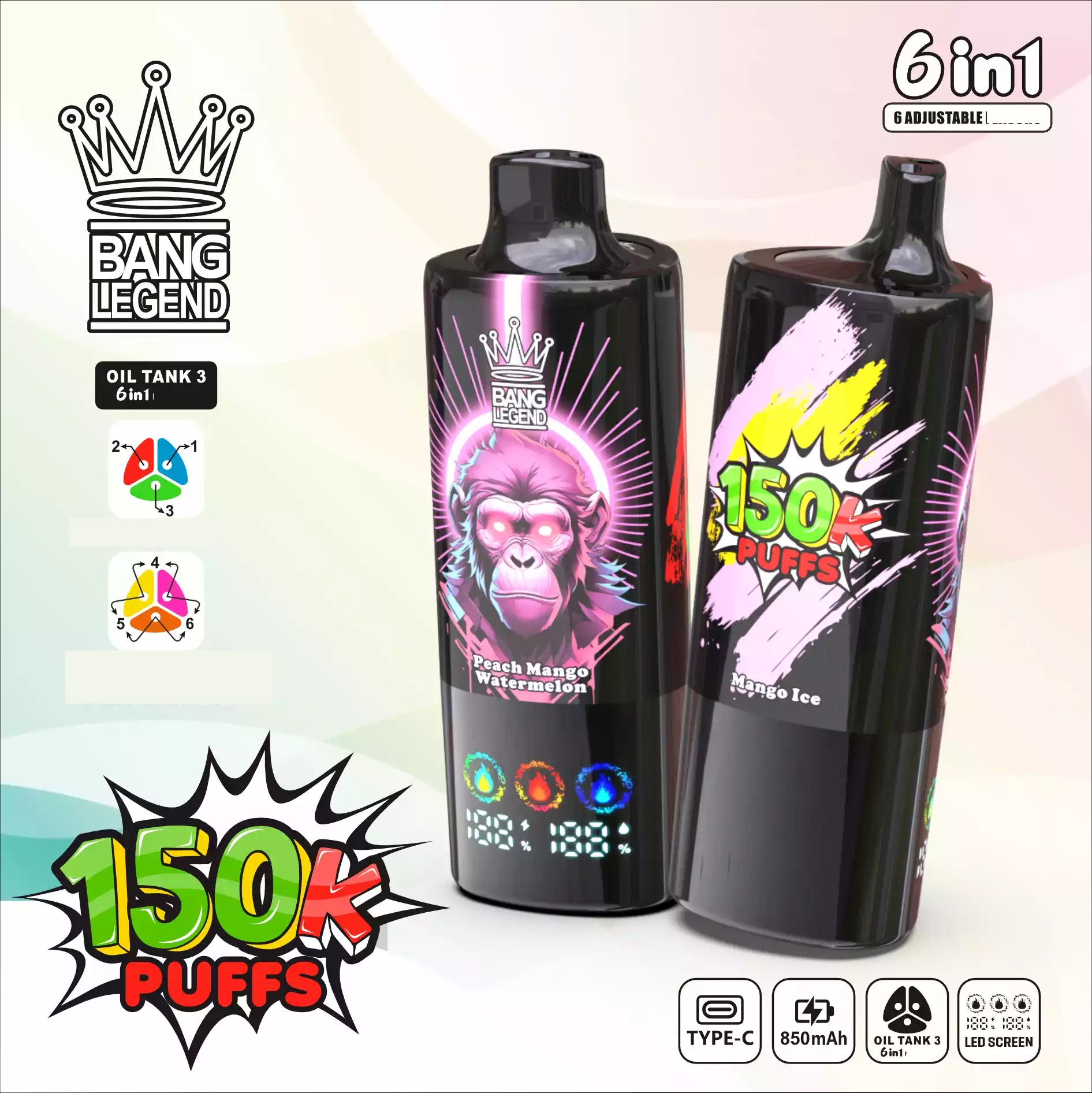 BANG LEGEND 150000 Züge 6 in 1 Einweg Vape Großhandel DSK064 günstig kaufen – Bild 7