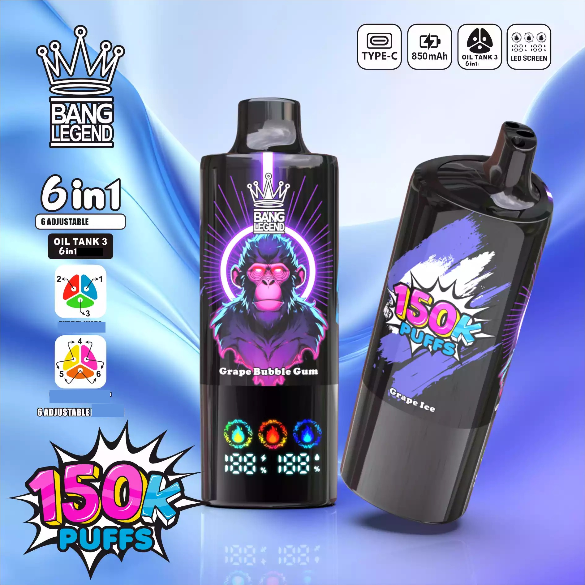 BANG LEGEND 150000 Züge 6 in 1 Einweg Vape Großhandel DSK064 günstig kaufen – Bild 11