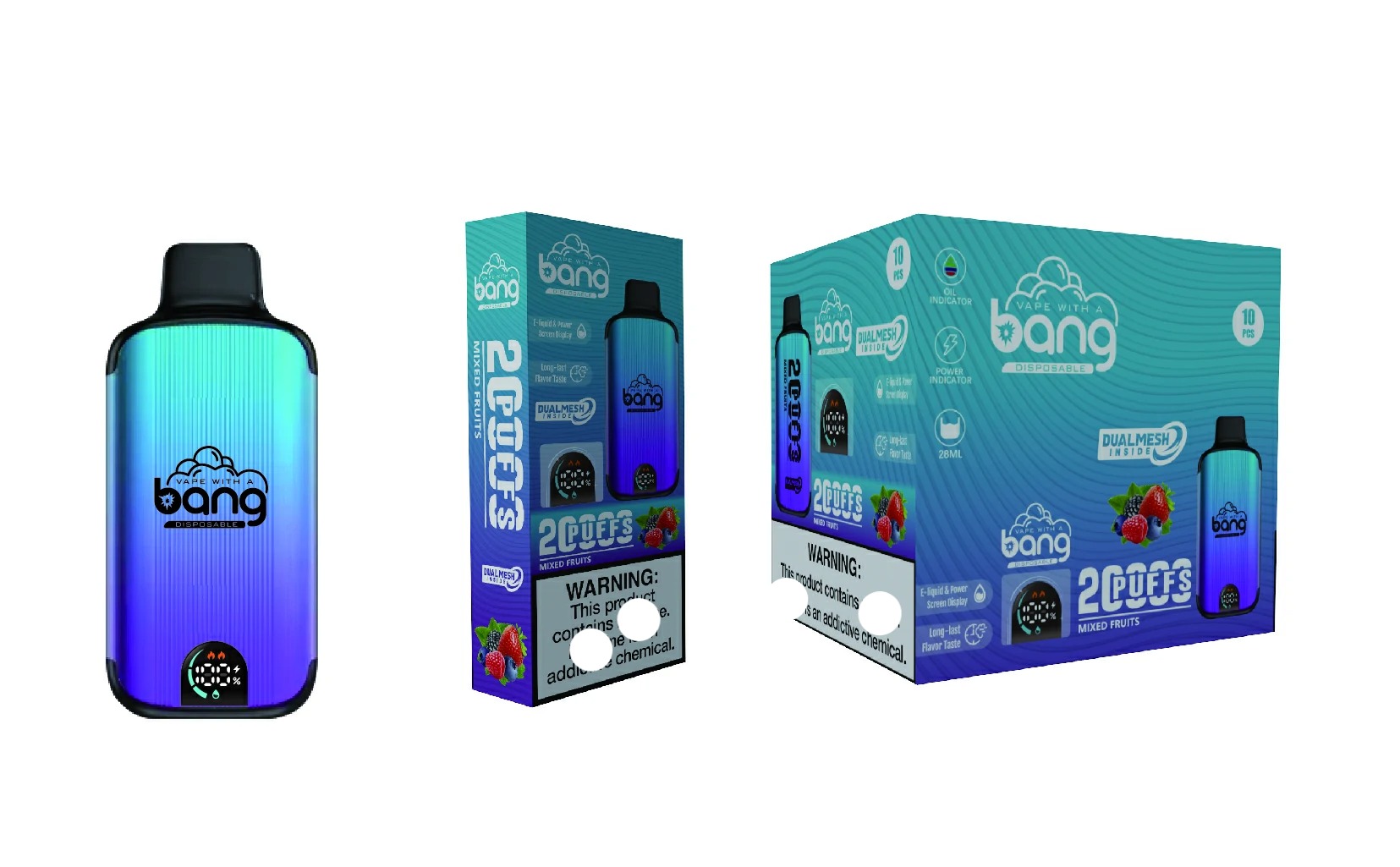 BANG Vape 20000 Züge Dual Mesh LED Display Einweg E Zigarette Großhandel günstig kaufen – Bild 3