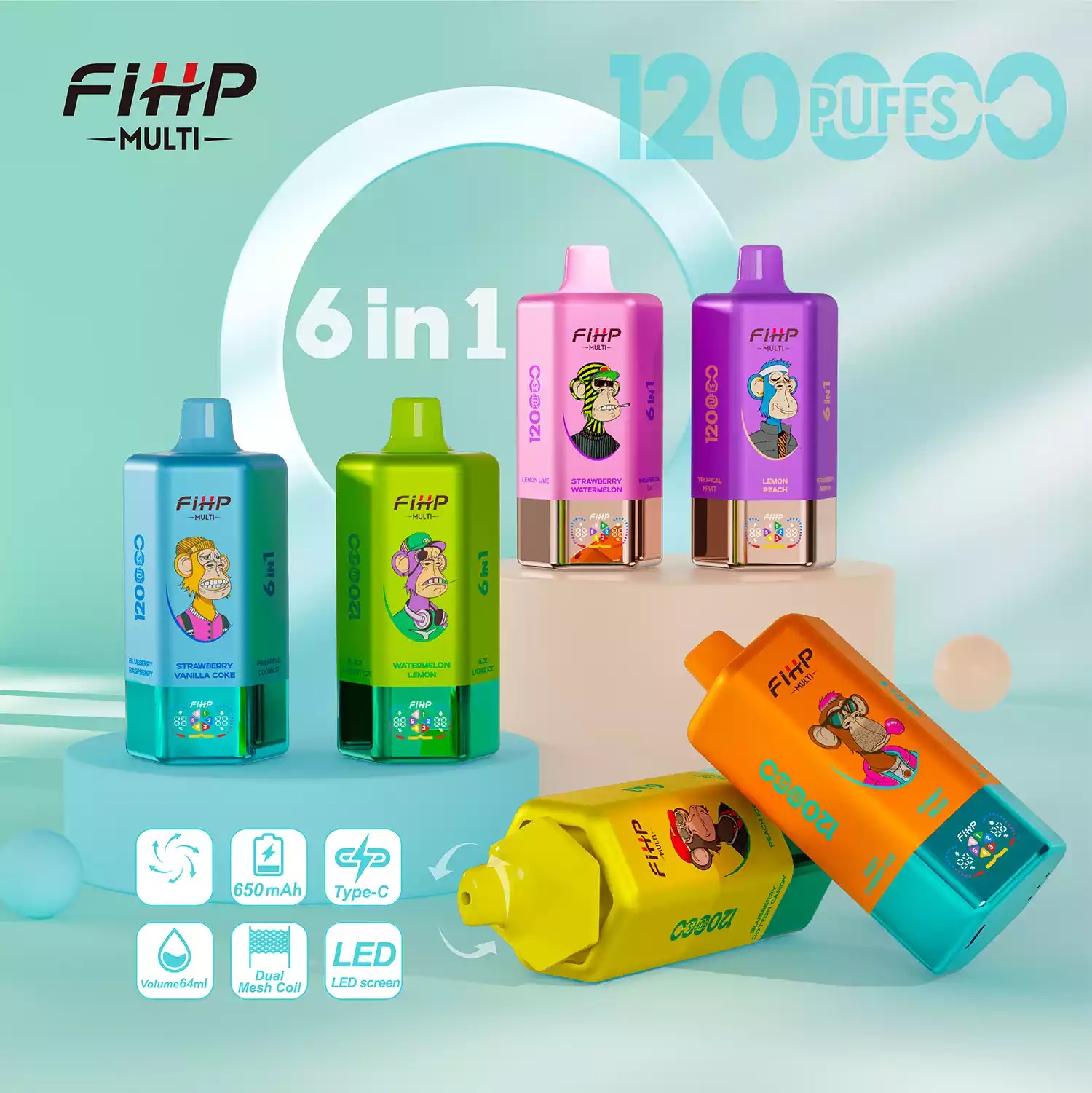 FIHP 120000 Einweg Vape 120K Züge 6 in 1 Großhandel Bestpreis – Bild 4
