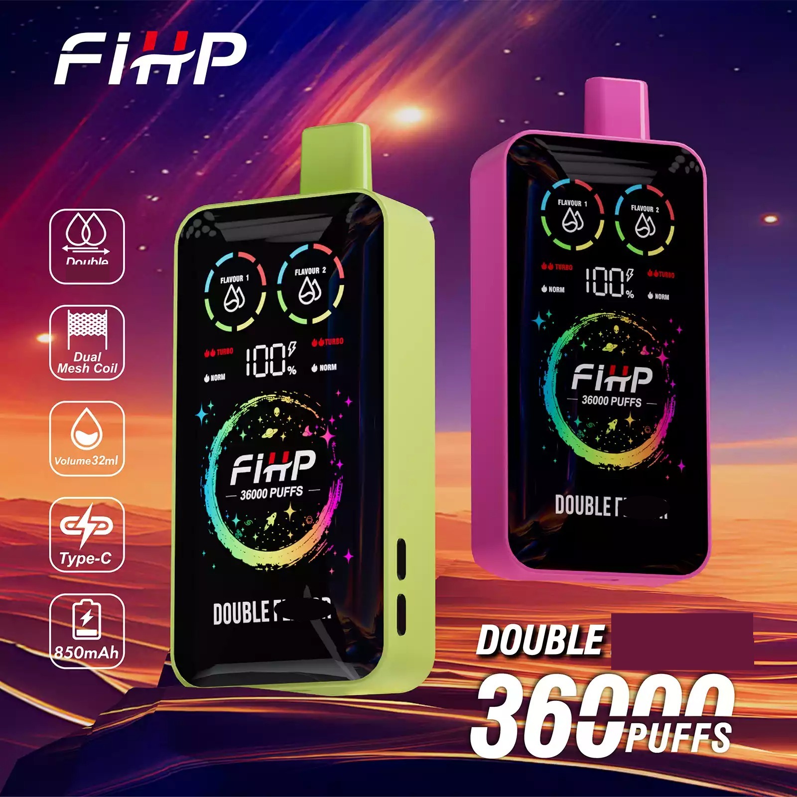 FIHP 36000 Einweg Vape 36K Züge Doppel LED Dual Mesh Coil Großhandel günstig kaufen – Bild 3