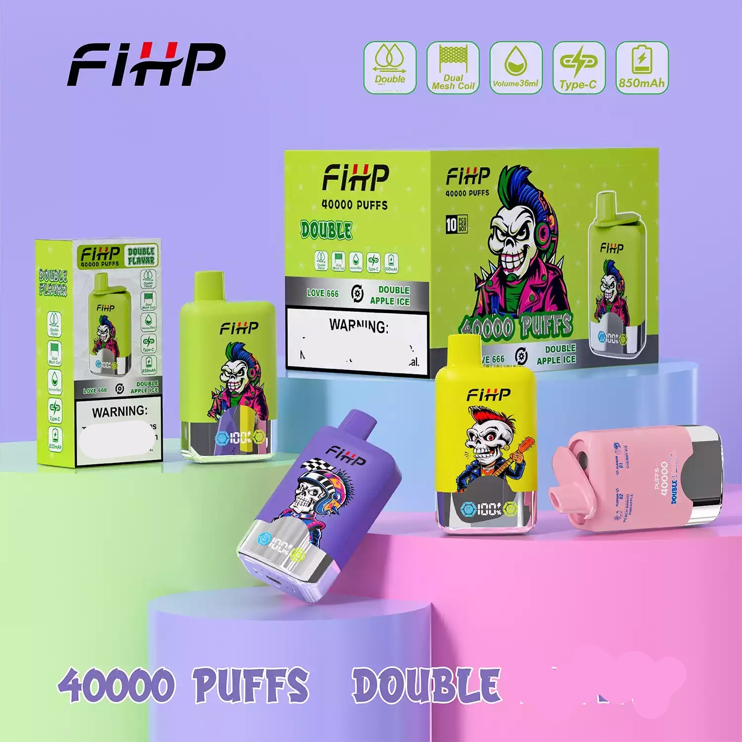 FIHP 40000 Züge Doppel Einweg Vape 40K Großhandel Bestpreis – Bild 3